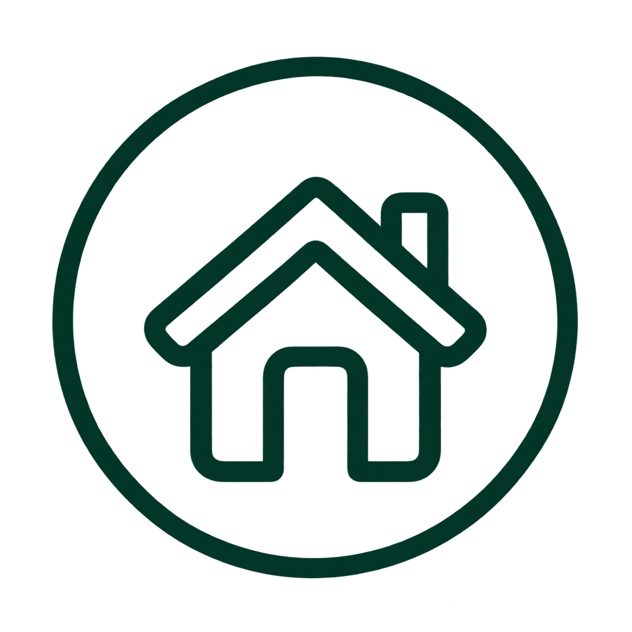 Dark green house icon representing regular probate property checks.