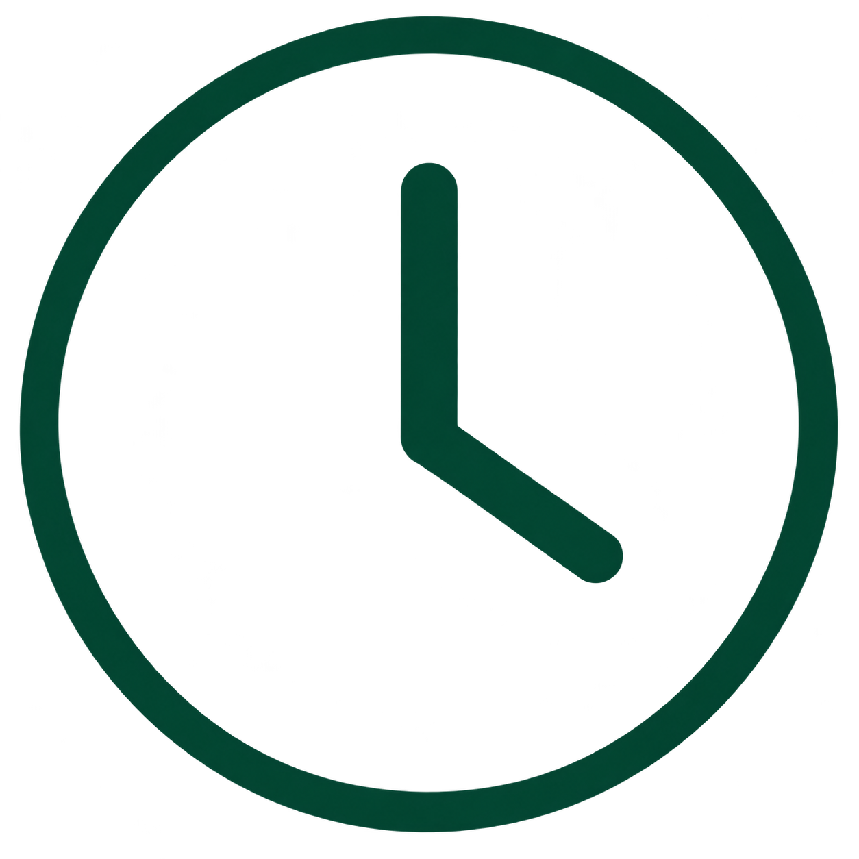 Dark green clock icon representing an experienced and reliable probate property team.