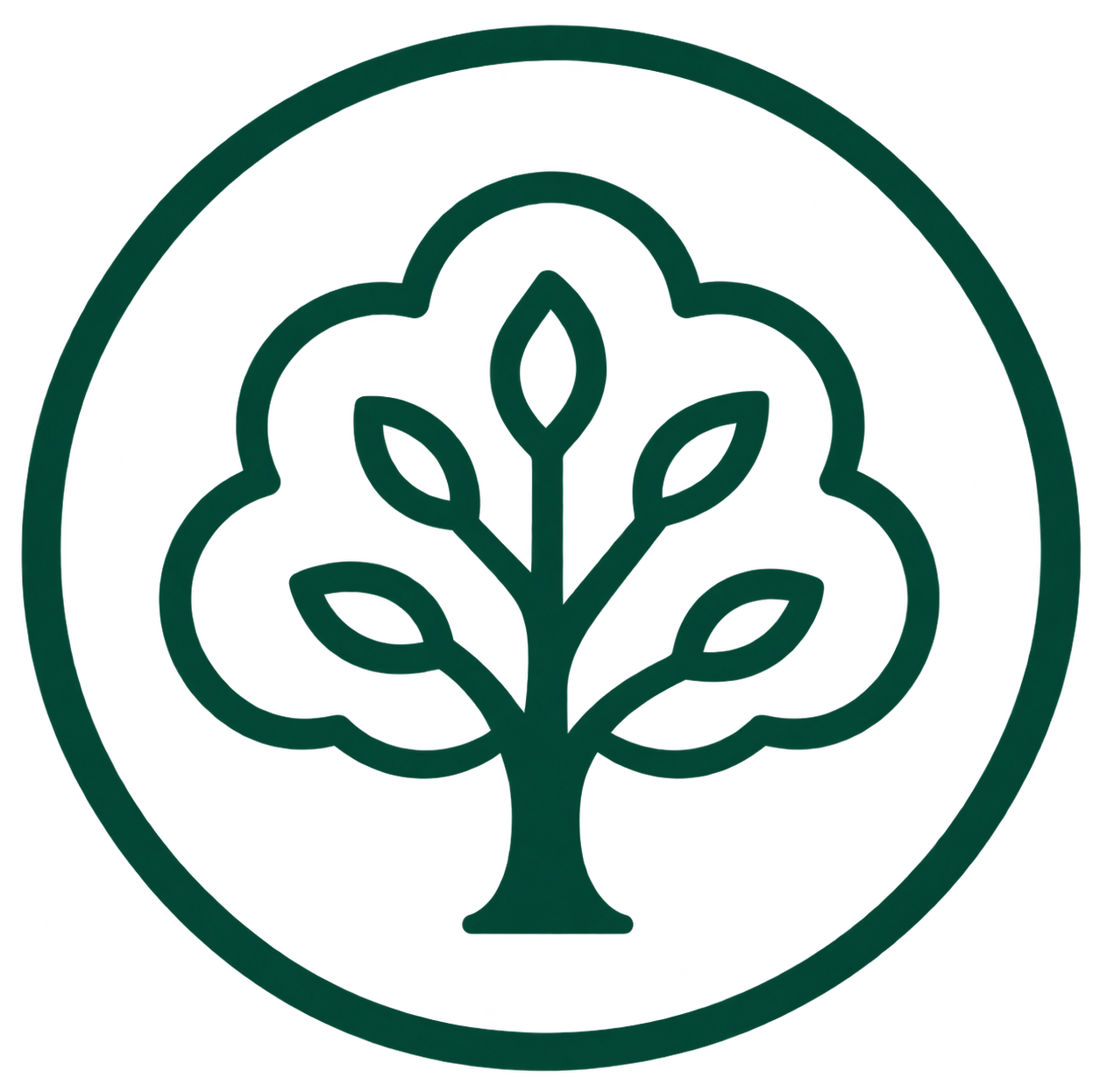Dark green tree icon representing garden and exterior preparation for probate properties.