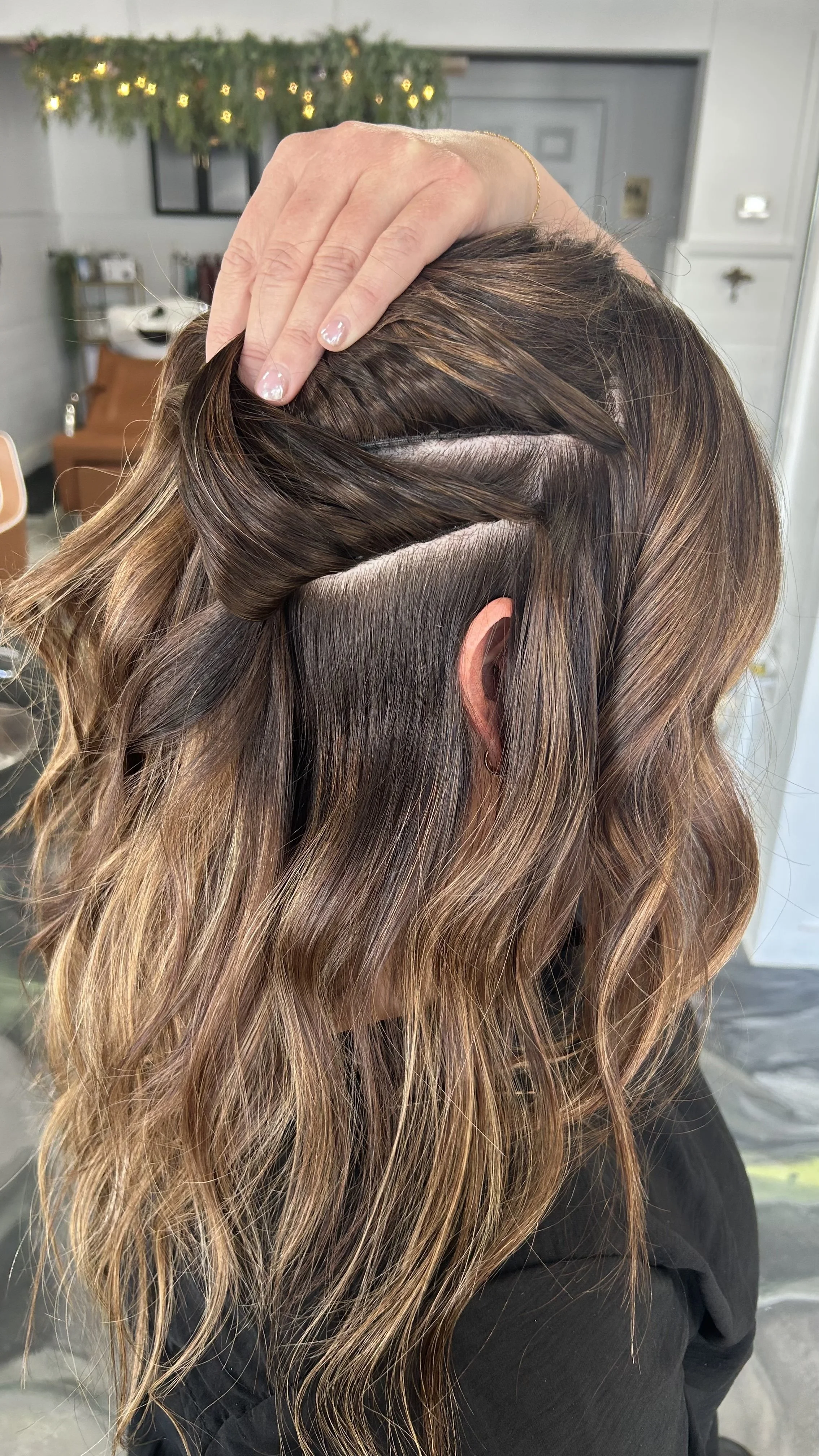 Hand-tied hair extensions at Bengal & Mane in Gaylord, MI