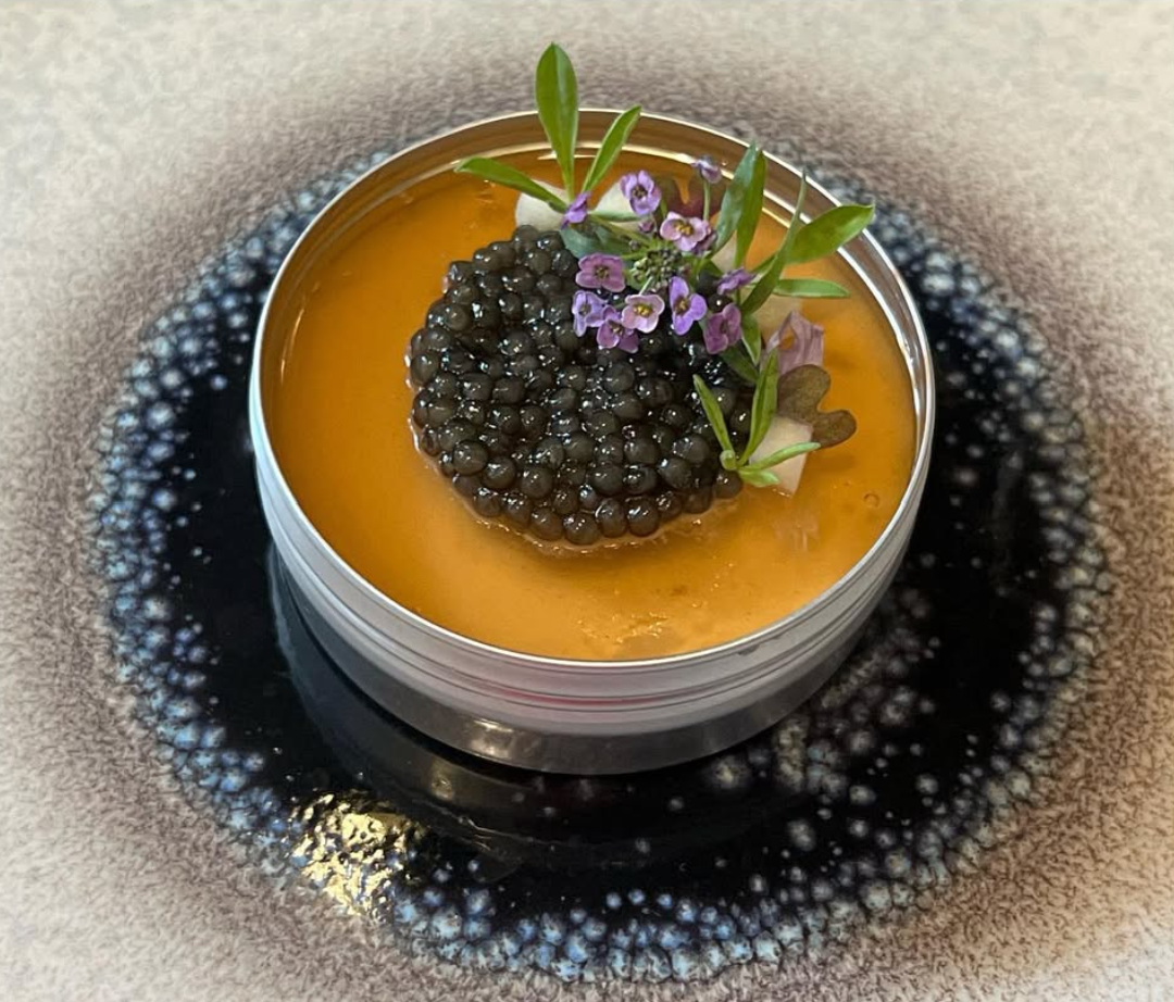 Lobster Custard, Apple Jelly, Pickled Apple & Beluga Caviar. Served with Dill & Wild Flower Crackers