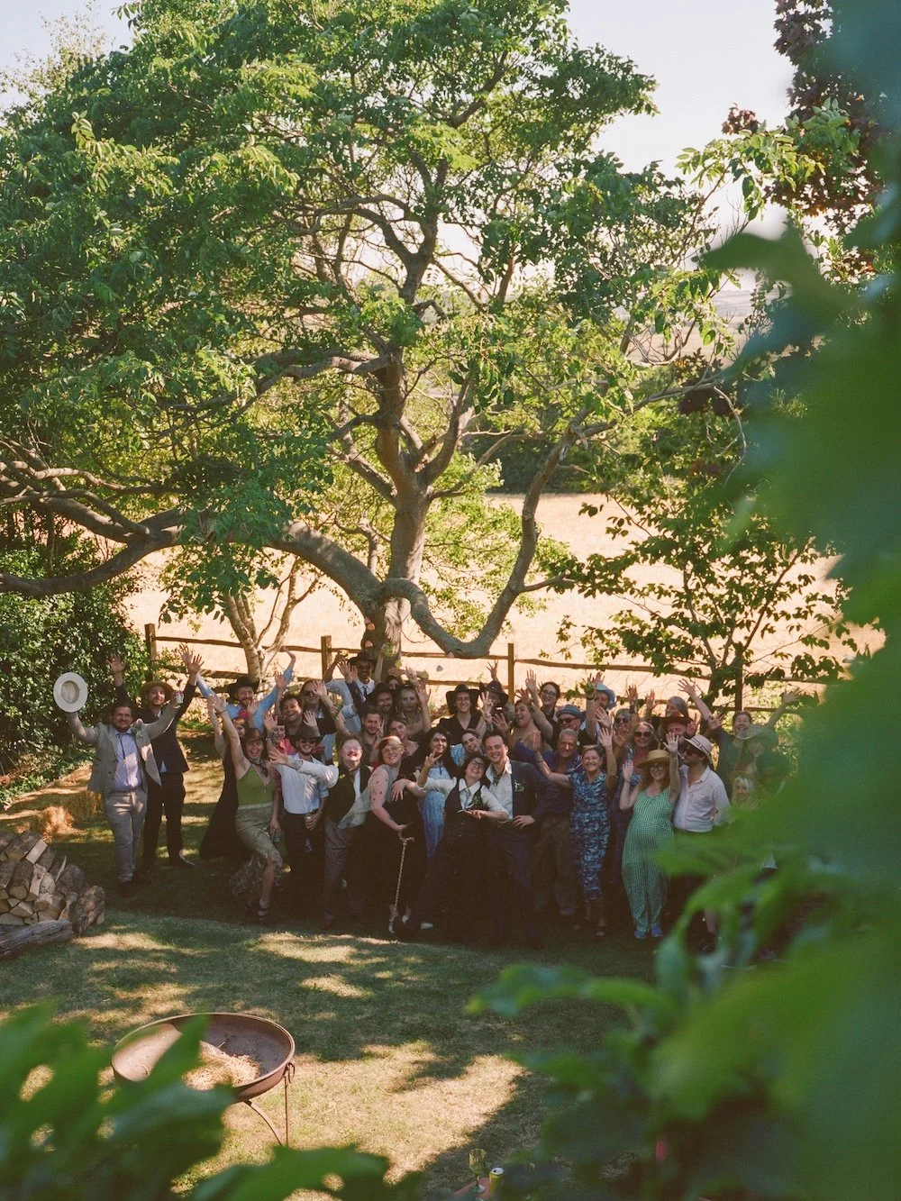 Cowboy garden wedding photography on medium format film