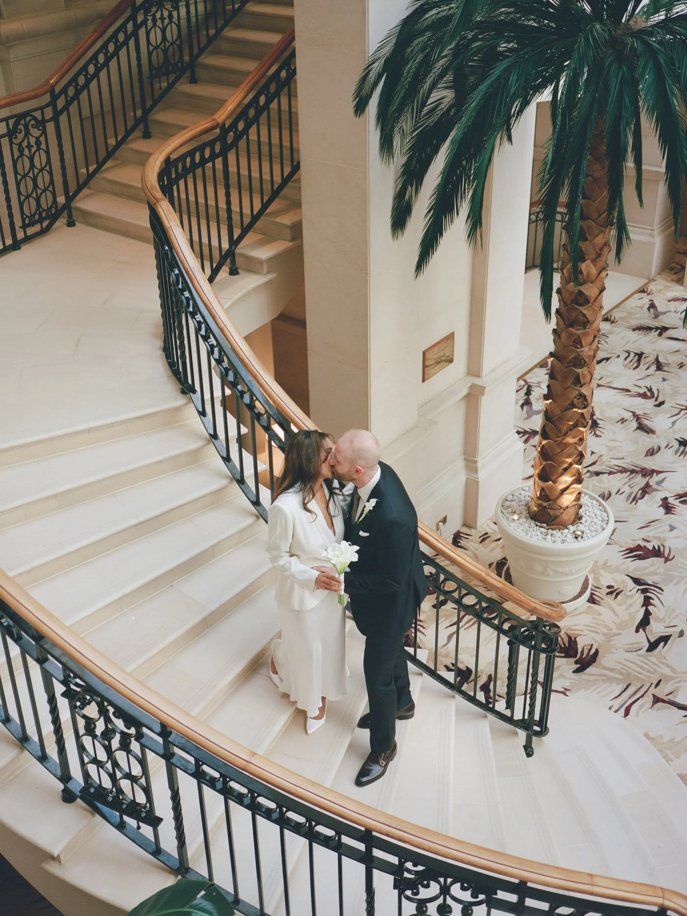Old Marylebone Town Hall wedding London on medium format film