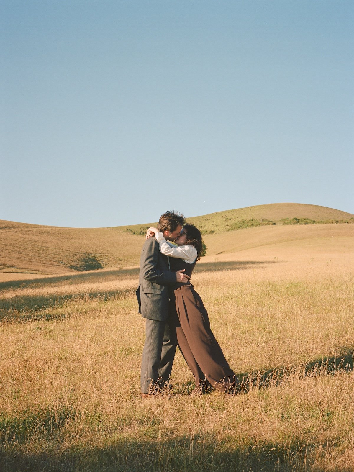 Cowboy garden wedding photography on medium format film