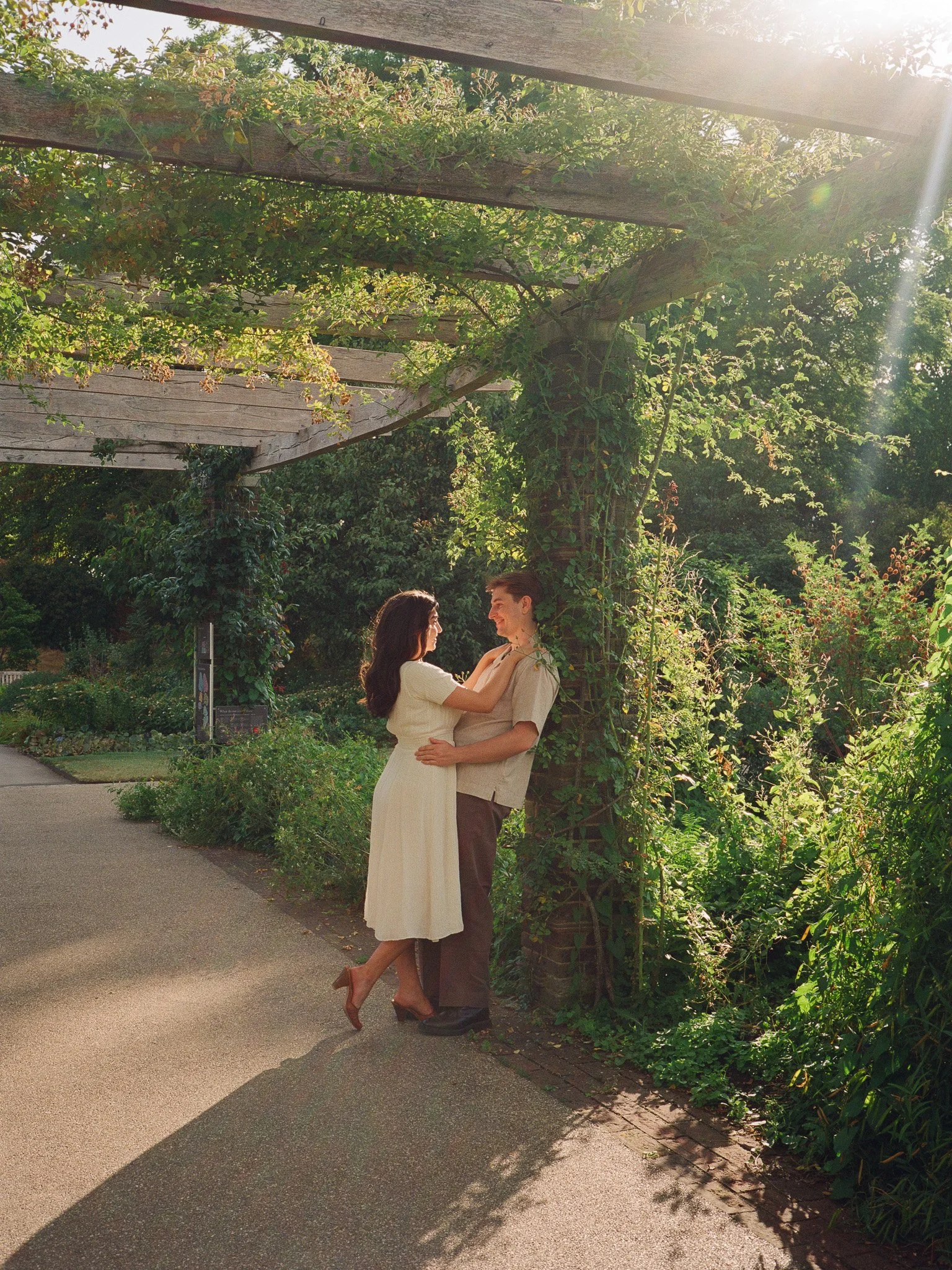 Kew Gardens engagement photography on medium format film