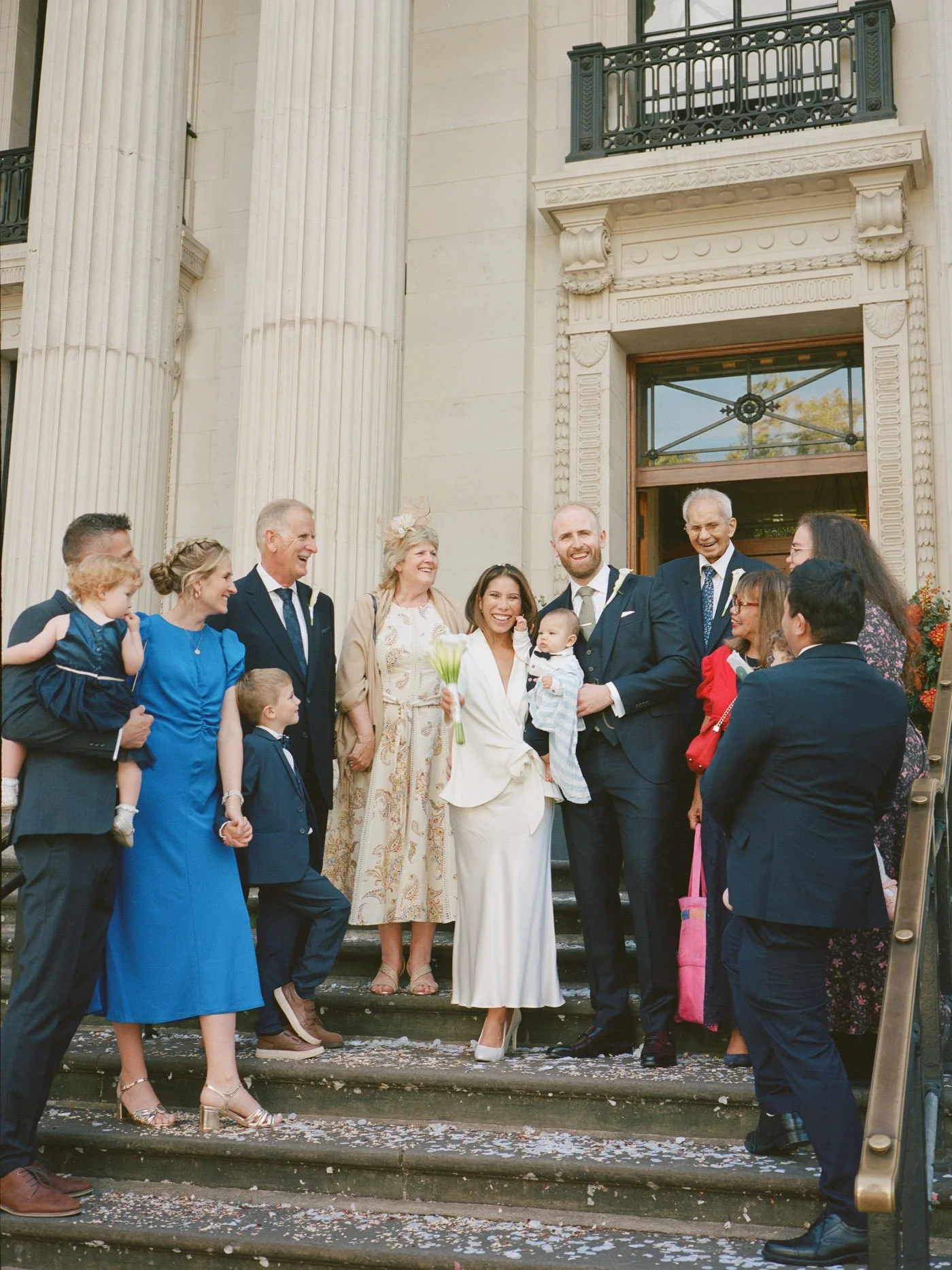 Old Marylebone Town Hall wedding London on medium format film