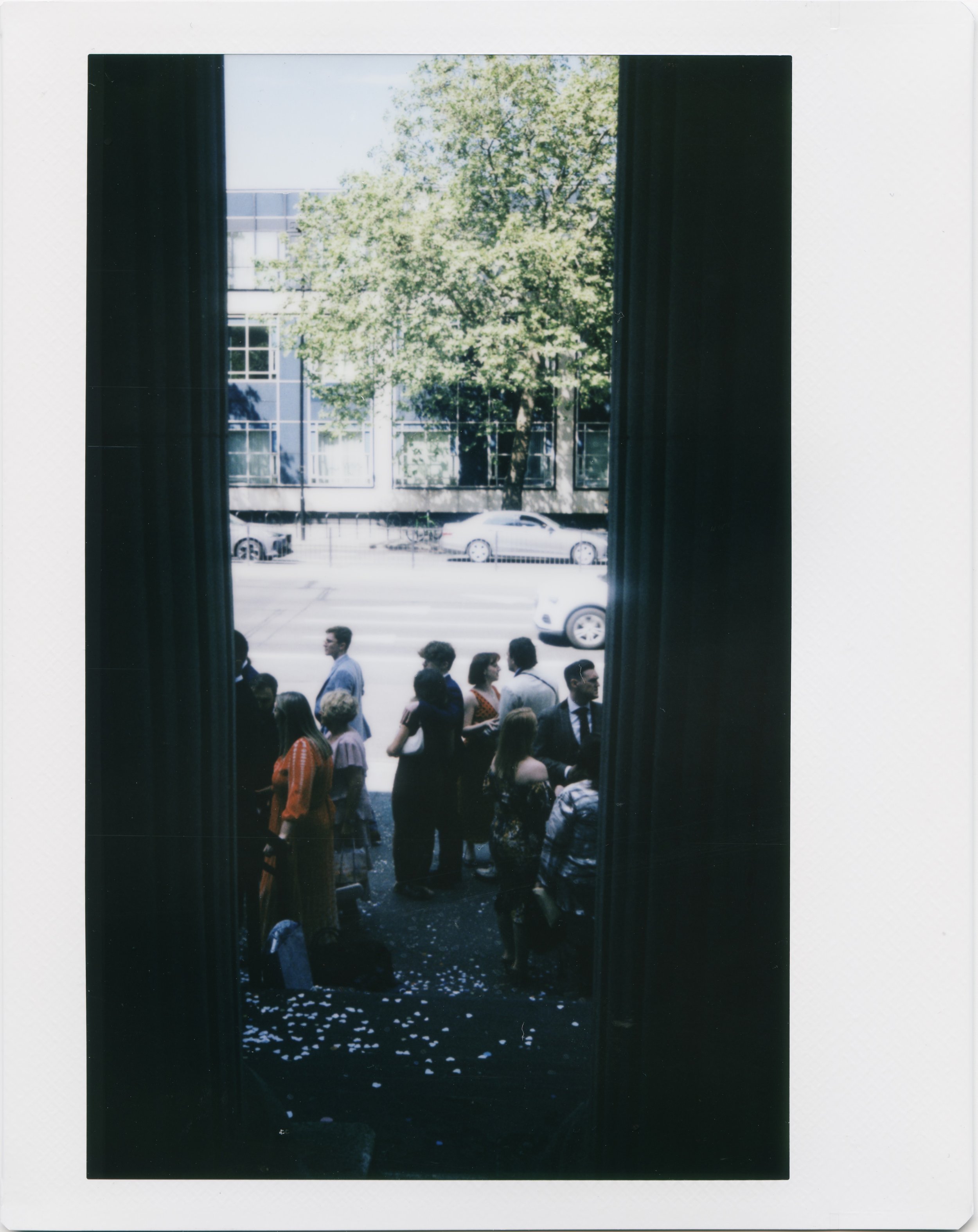 Old Marylebone Town Hall London wedding photography on instant film