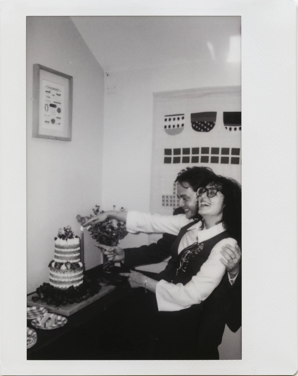 East Sussex cowboy garden wedding on instant film