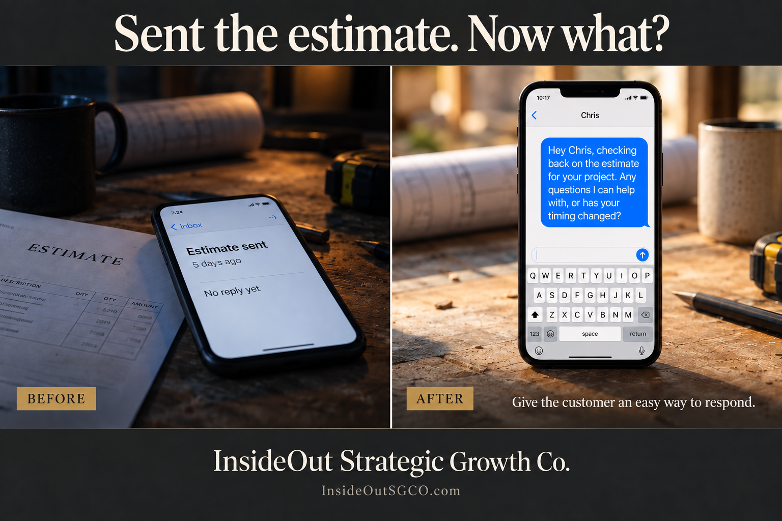 How do I follow up on an estimate without being pushy? 