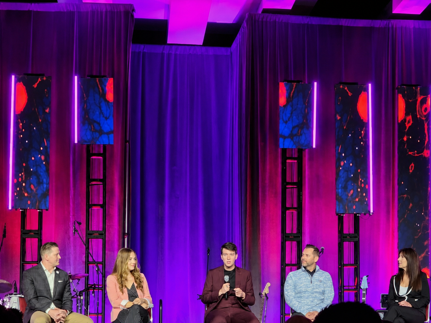 Karissa Bentley participating in a panel discussion about business performance and organizational change