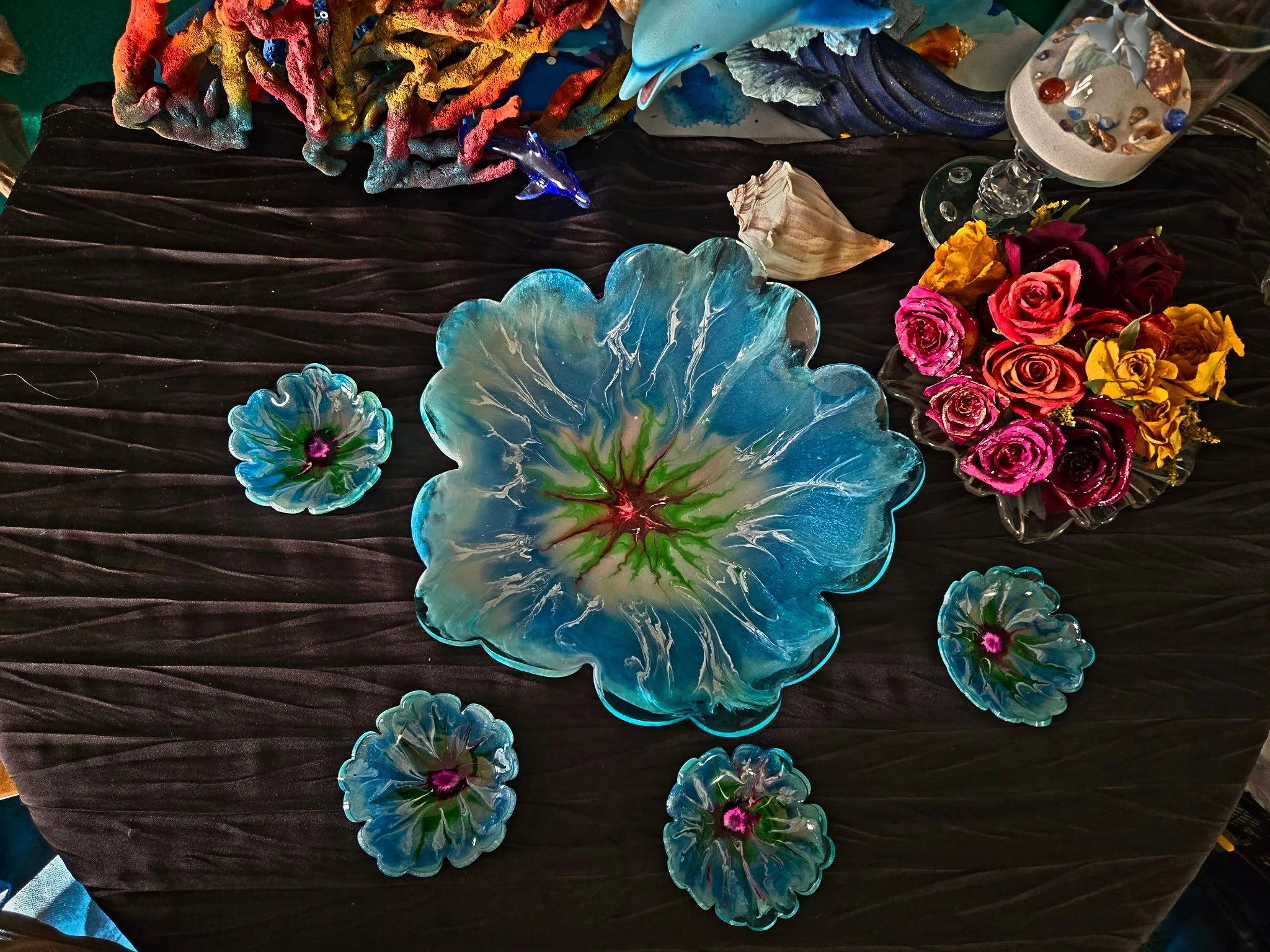 Aqua Oracle Petals Bowl Set