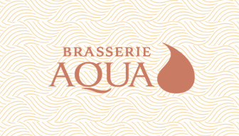 Logo de la brasserie Aqua avec une goutte d'eau stylisée.