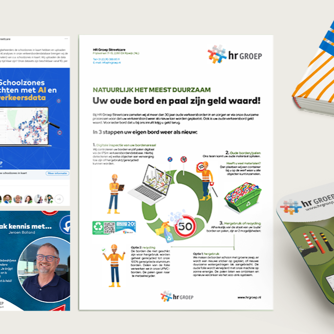 flyer and social media posts in a collage