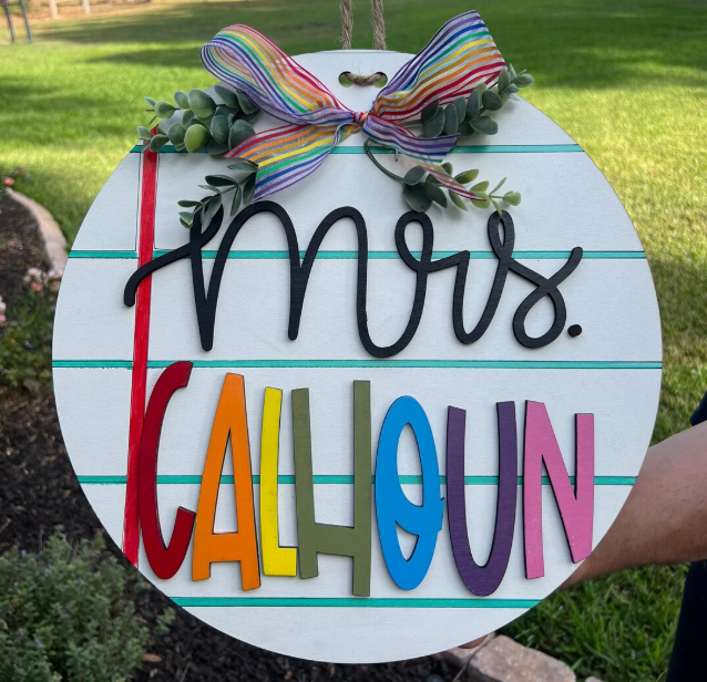 Personalized Teacher Door Sign