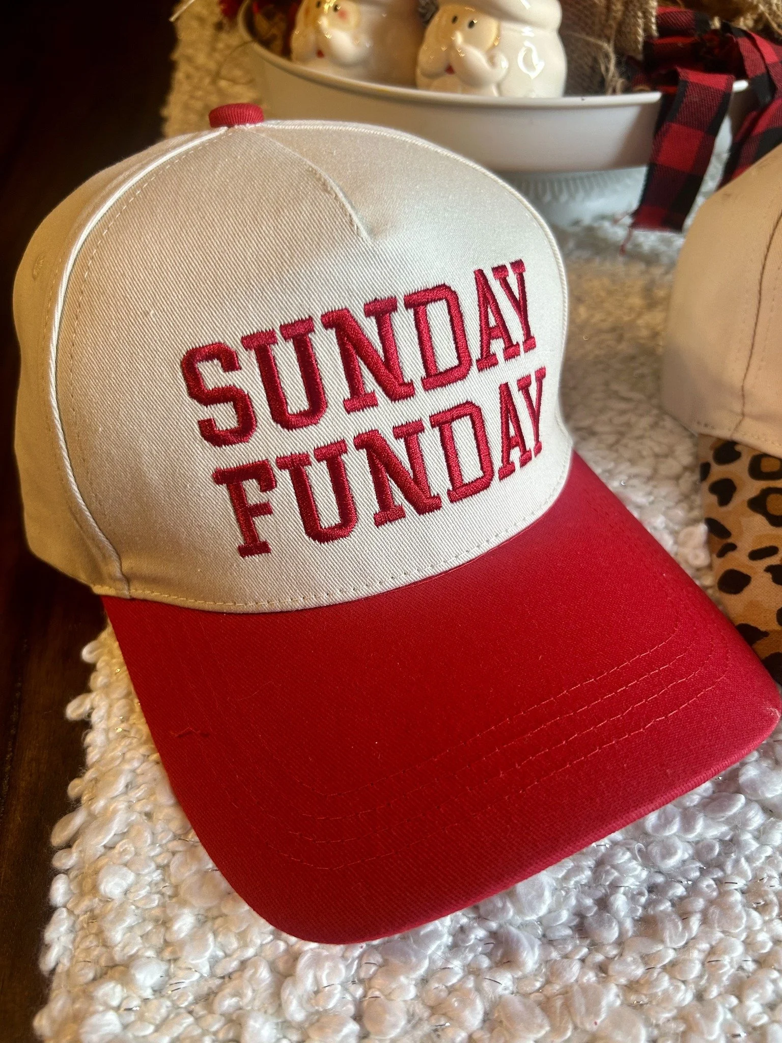 'Sunday Funday' Adjustable Baseball Cap - Chiefs Red