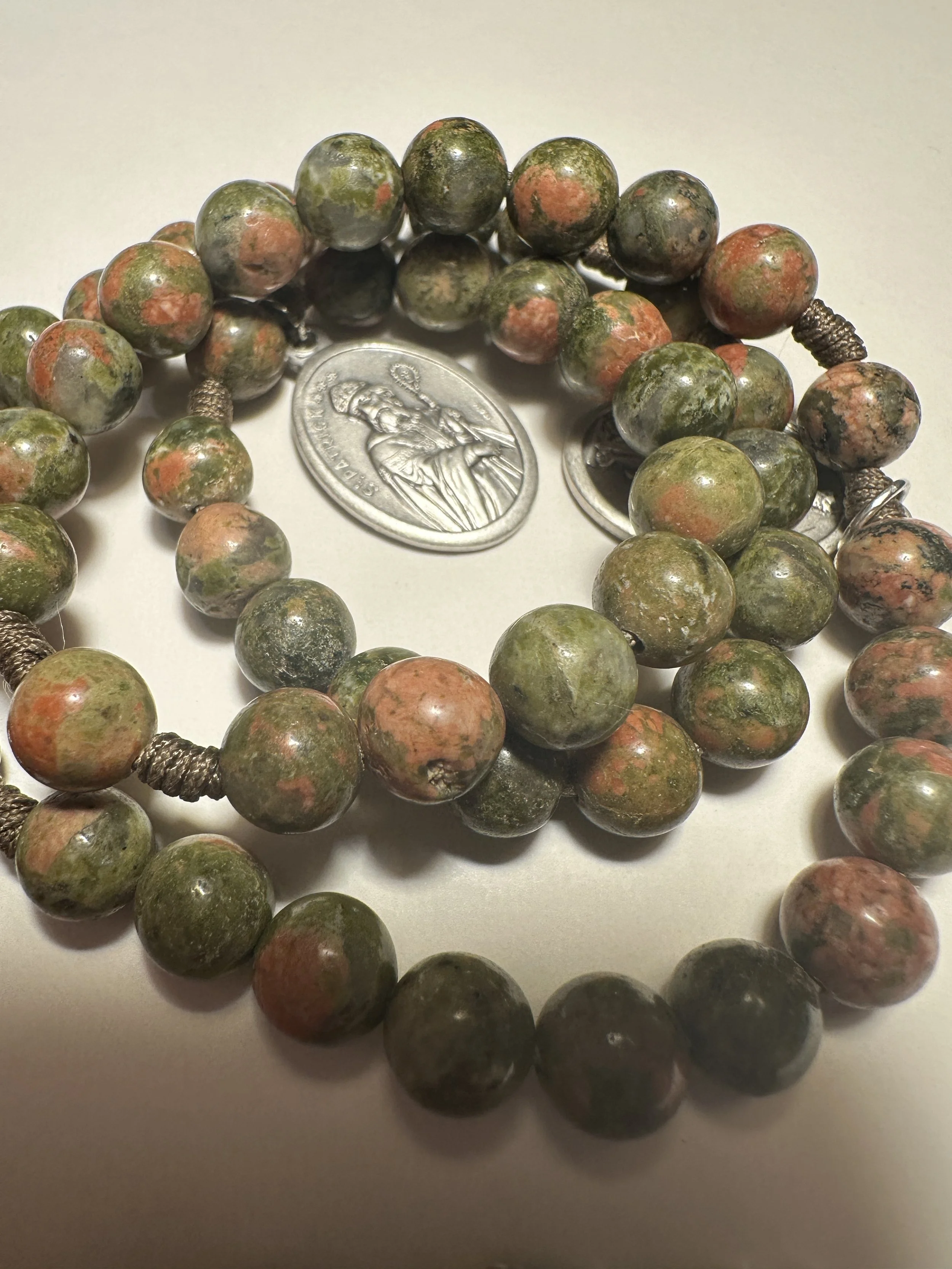 Saint Patrick's Rosary- Unakite beads