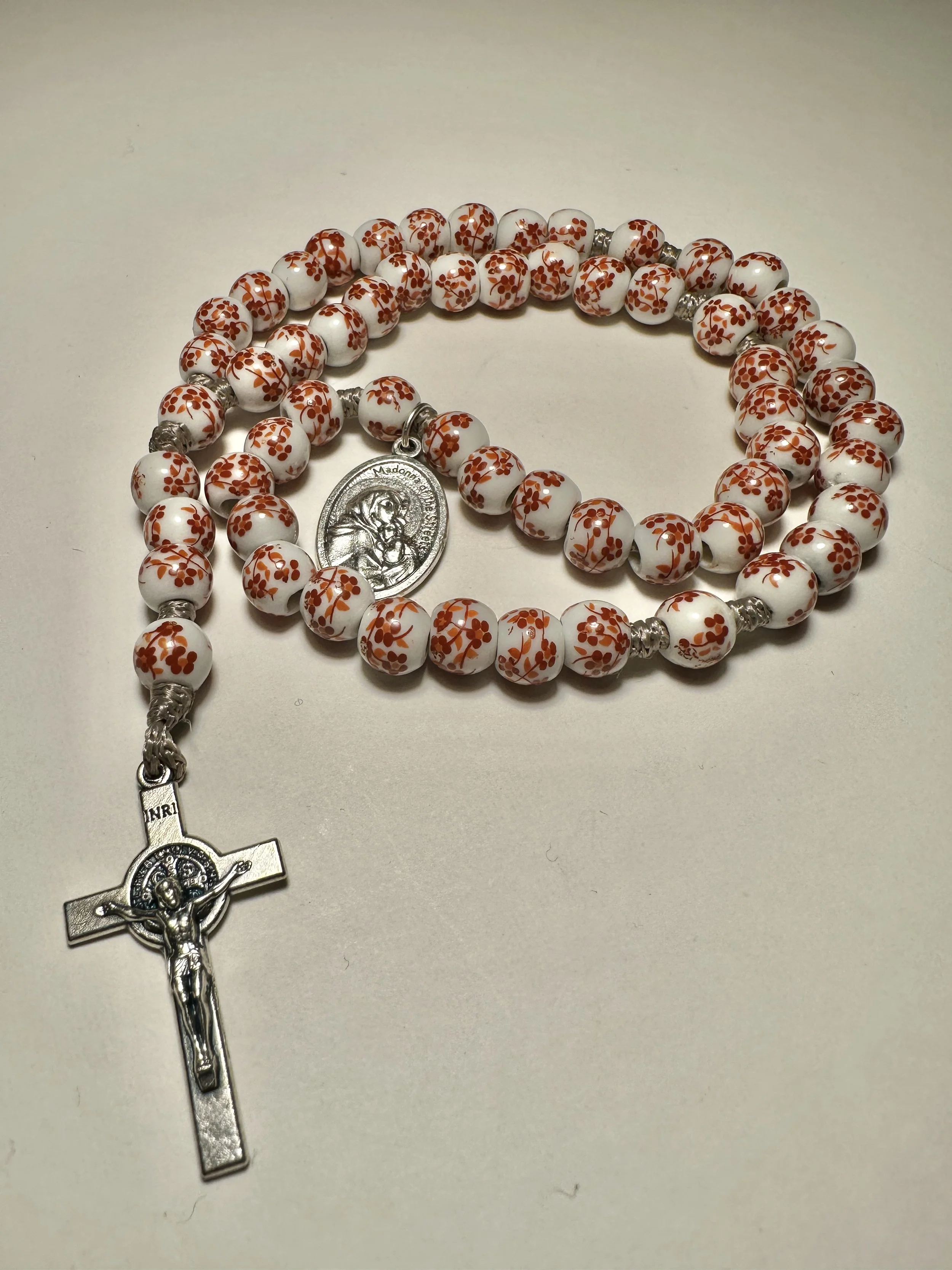 Classic Red Floral Rosary