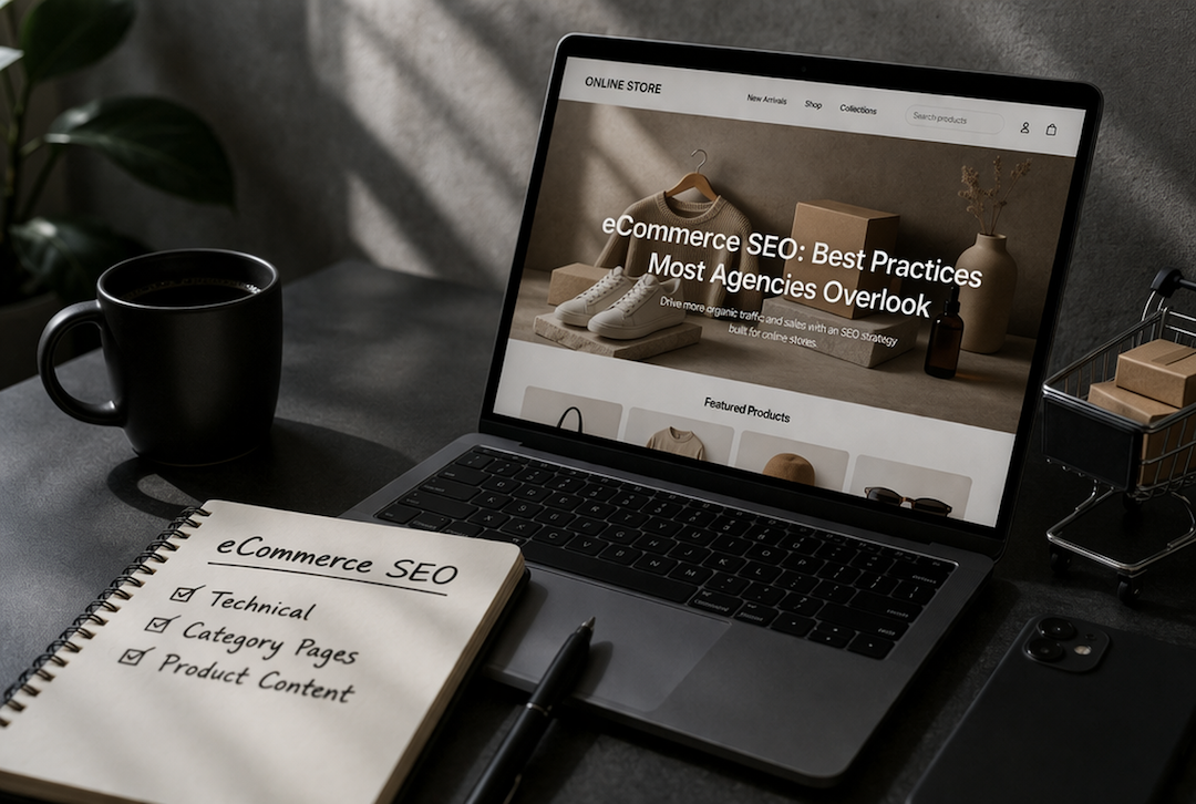 Ecommerce SEO best practices include technical seo, category pages and product content
