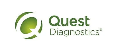 Quest Diagnostics logo with a green circular emblem and green text on a white background.