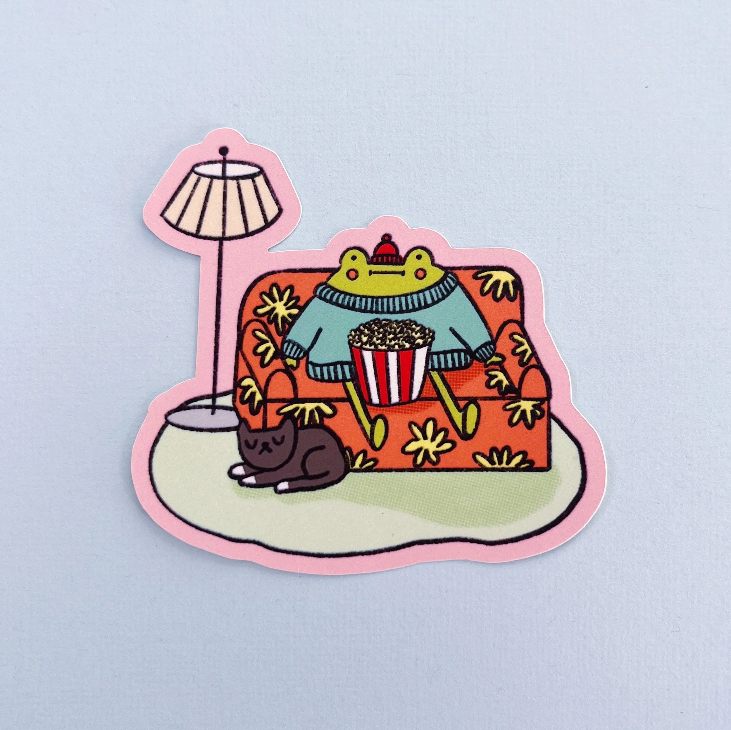 Couch Chillin' Frog Sticker