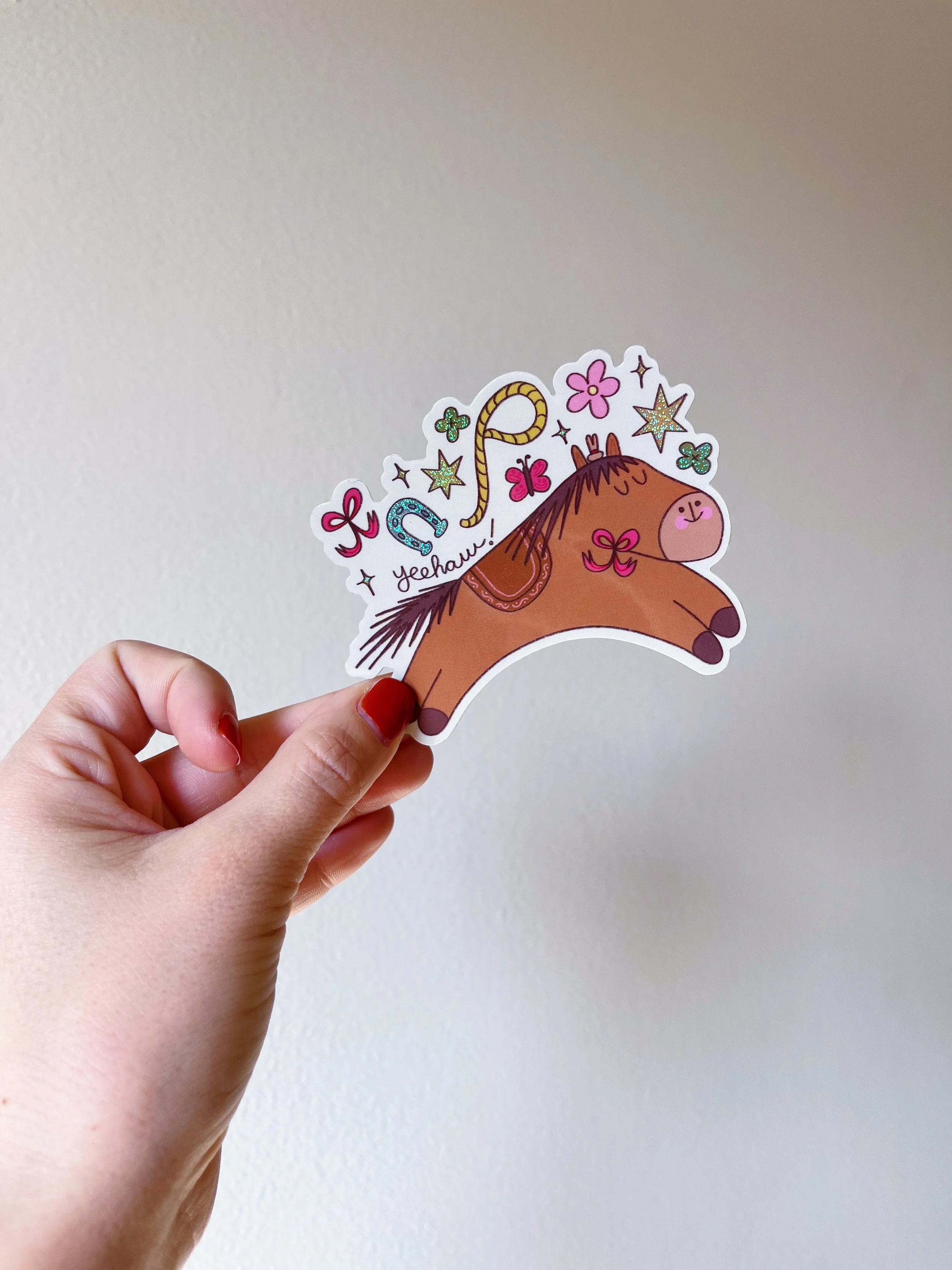 Pony Charm Glitter Sticker