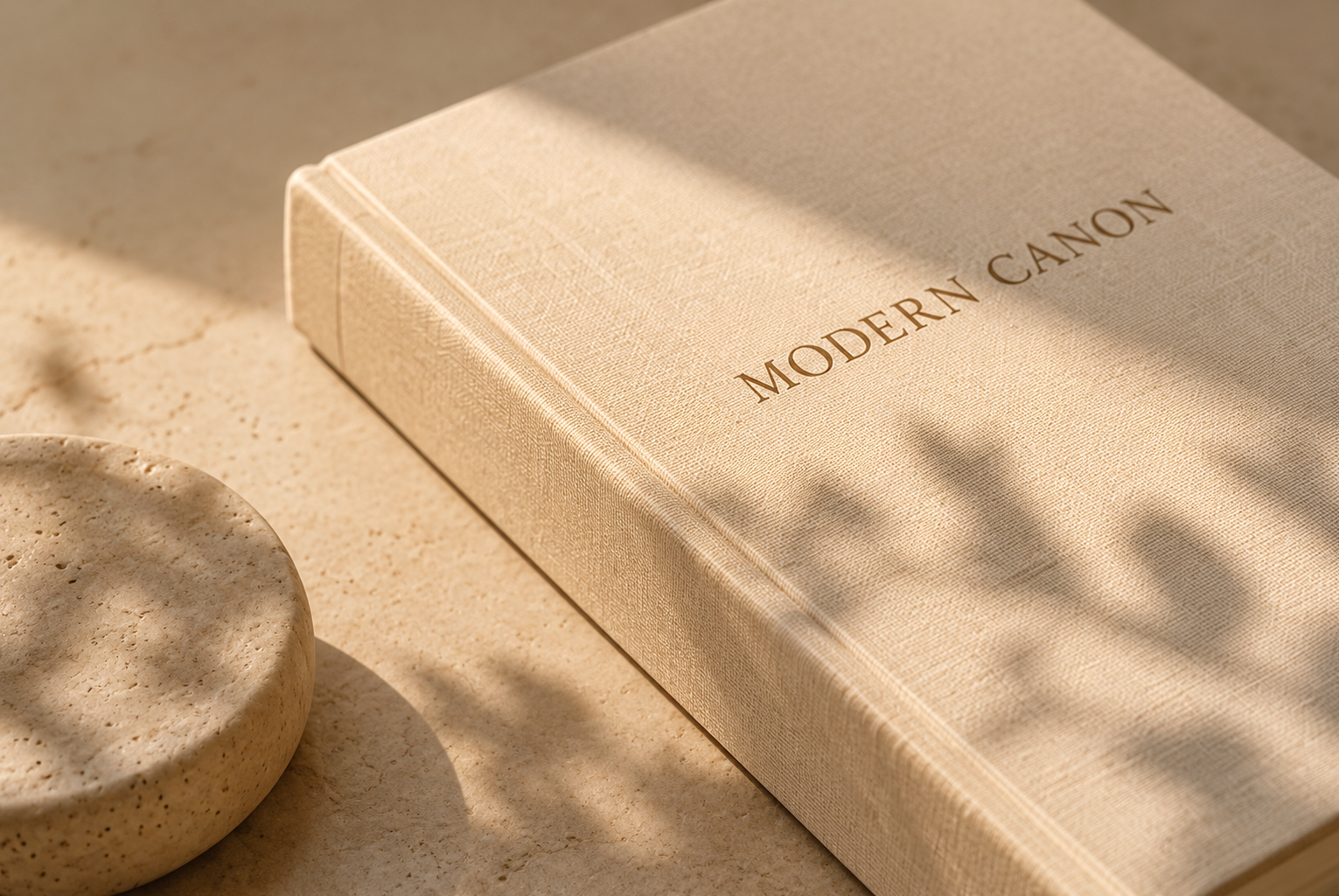 Close-up of a Modern Canon book in warm natural light