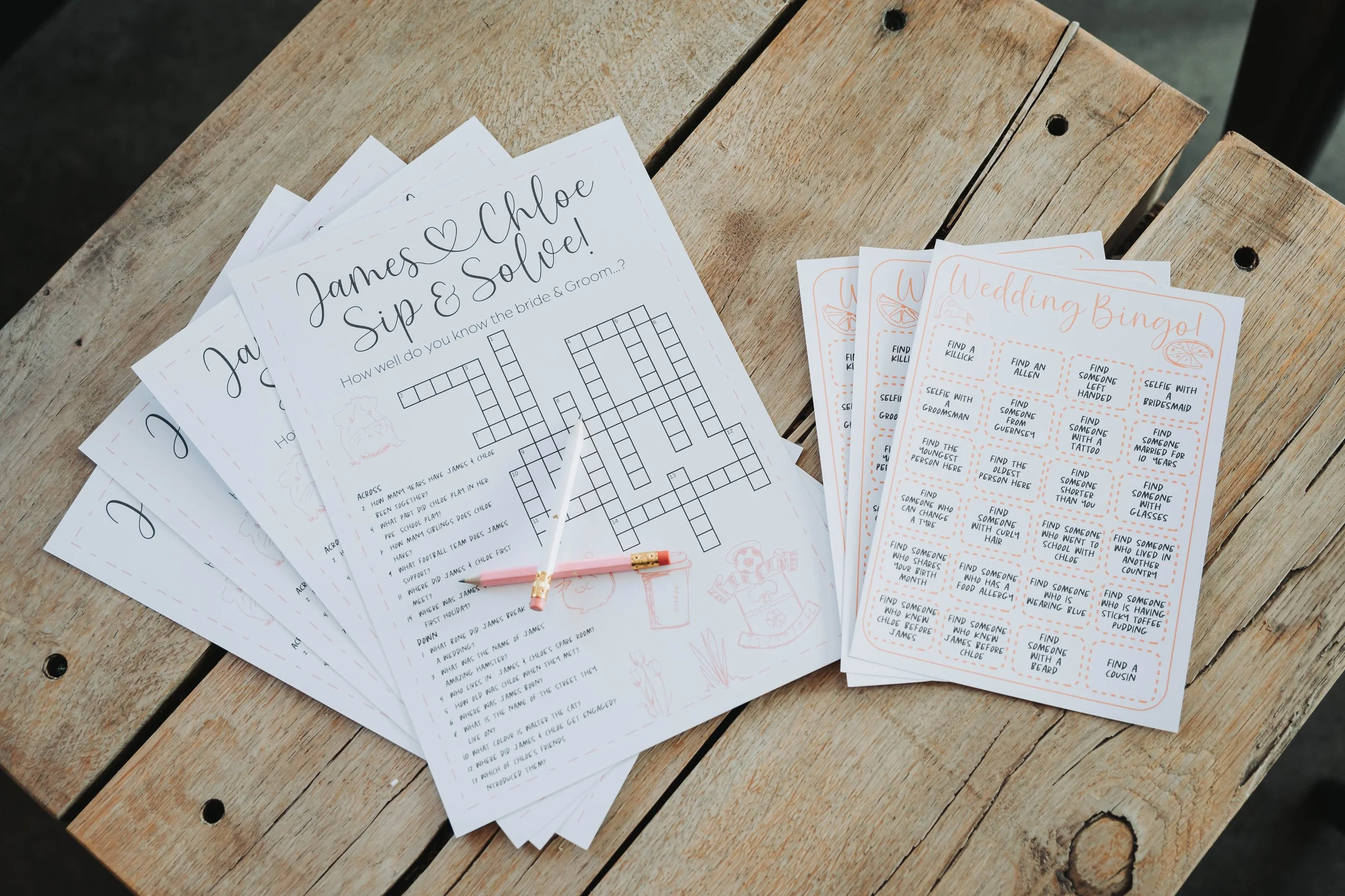 Wedding Games - Sweepstake, Bingo, crossword
