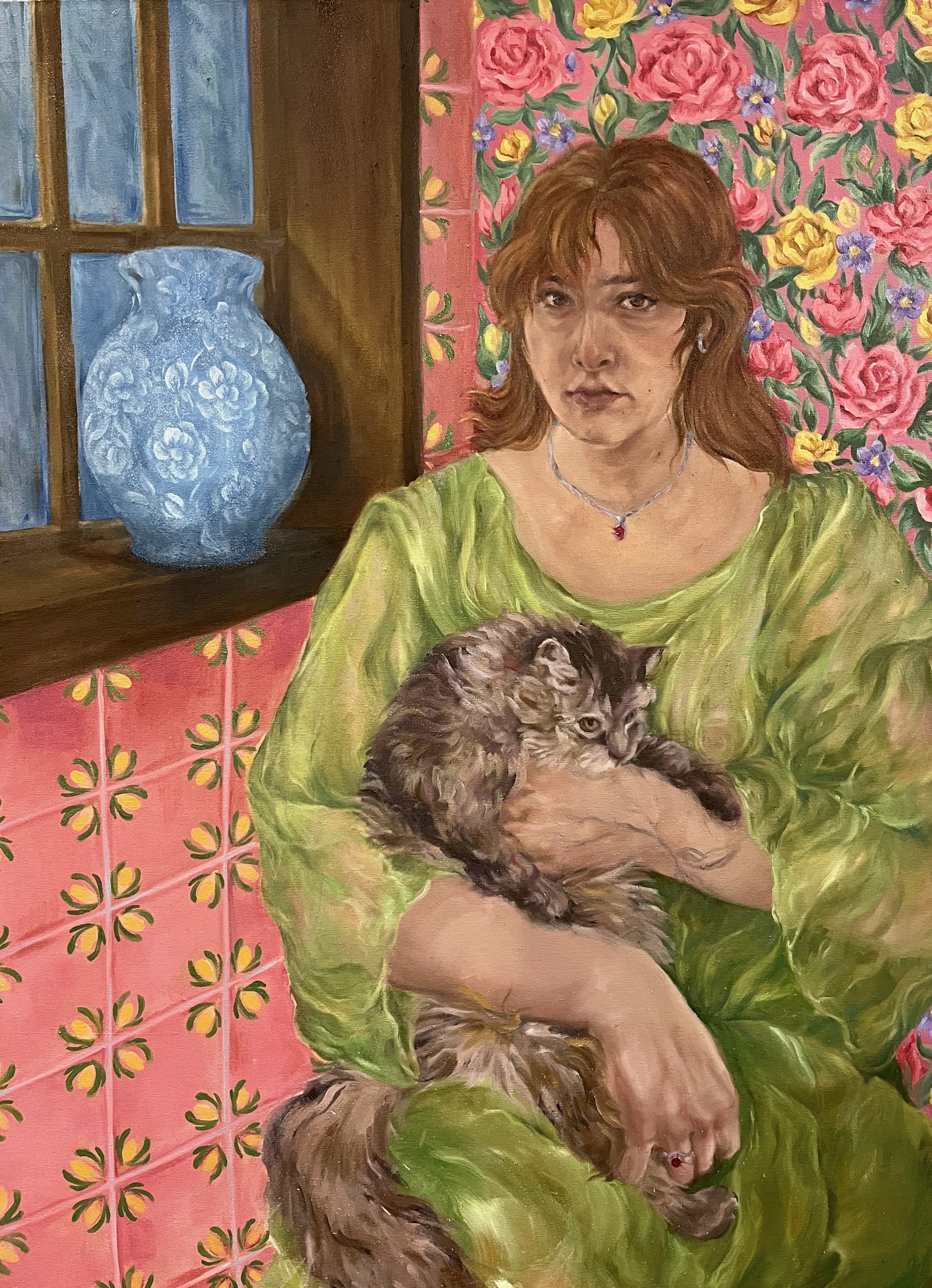 Self Portrait with Cat, 2024