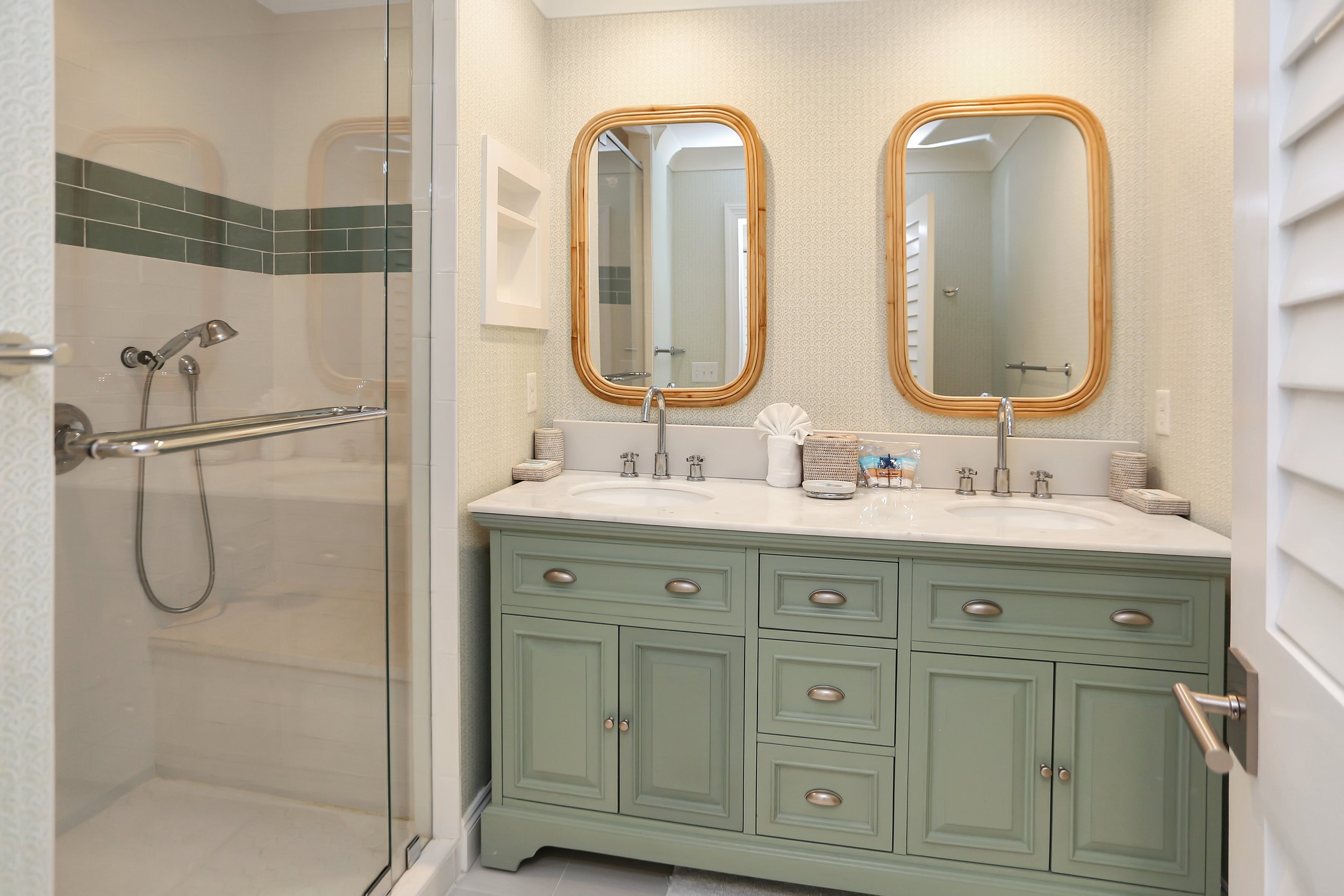 South side master vanity and shower