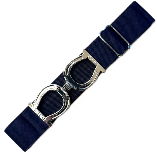 THEO Equestrian Belt - Classic Navy with Silver Buckle