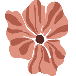Close-up of a brownish flower with a dark center and wavy petals.