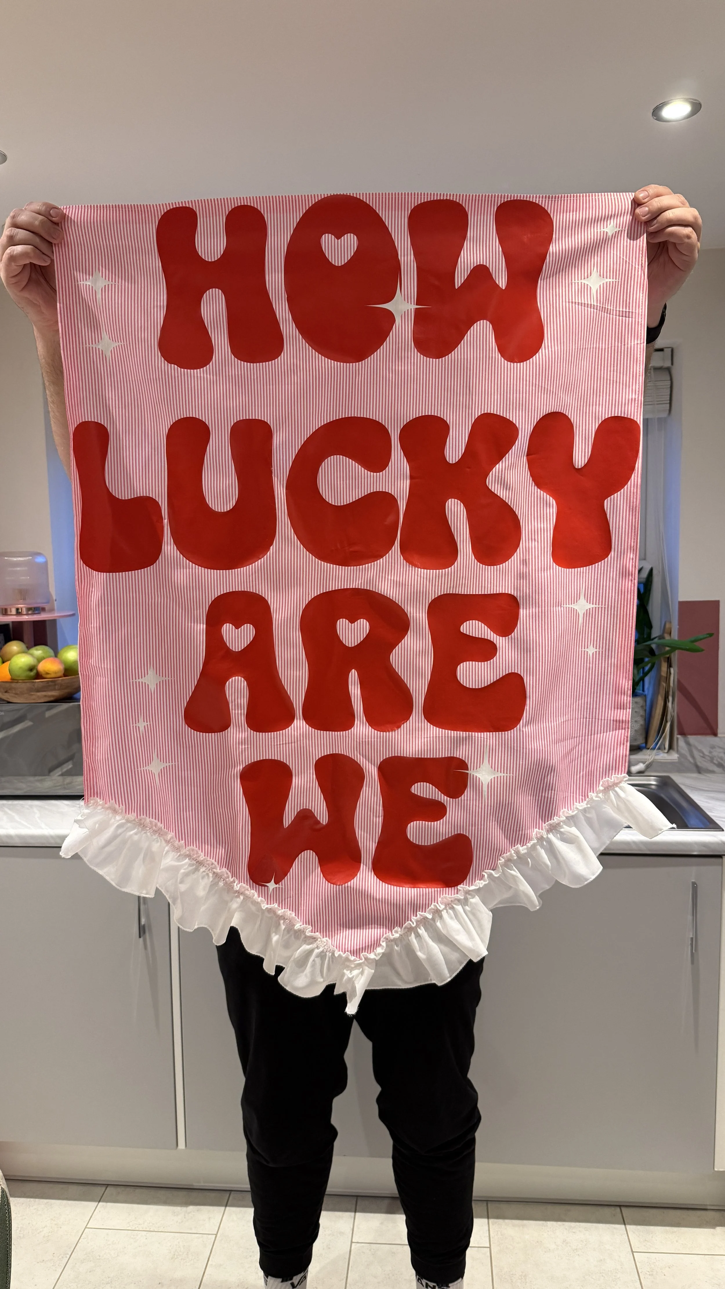 How lucky are we large banner