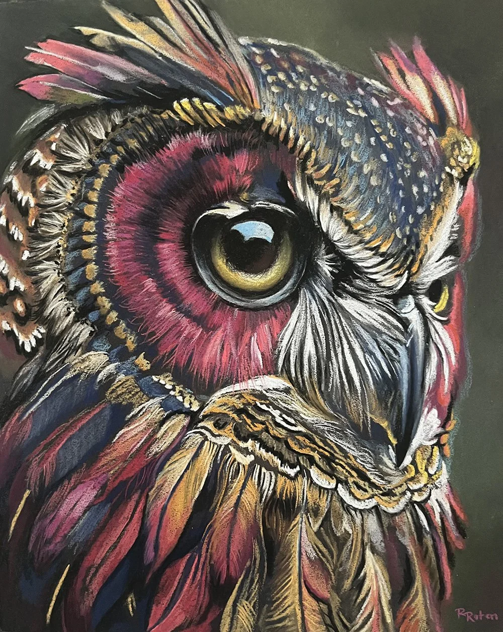 "Watchful Eyes" Pastel Pencil on Cardstock
