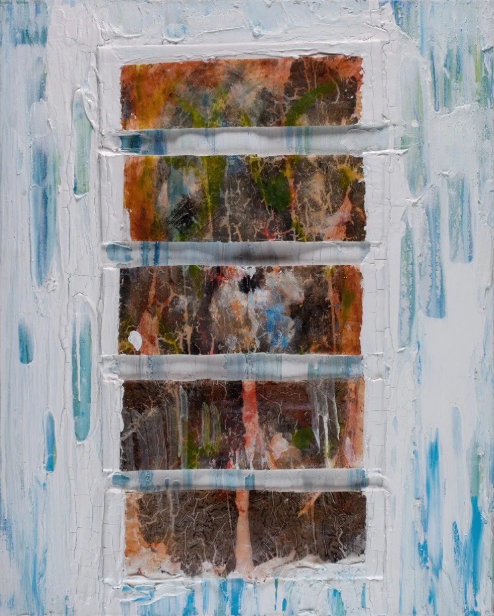 Forest Fire
Acrylic on Canvas, museum board, waxpaper  30" x 24"