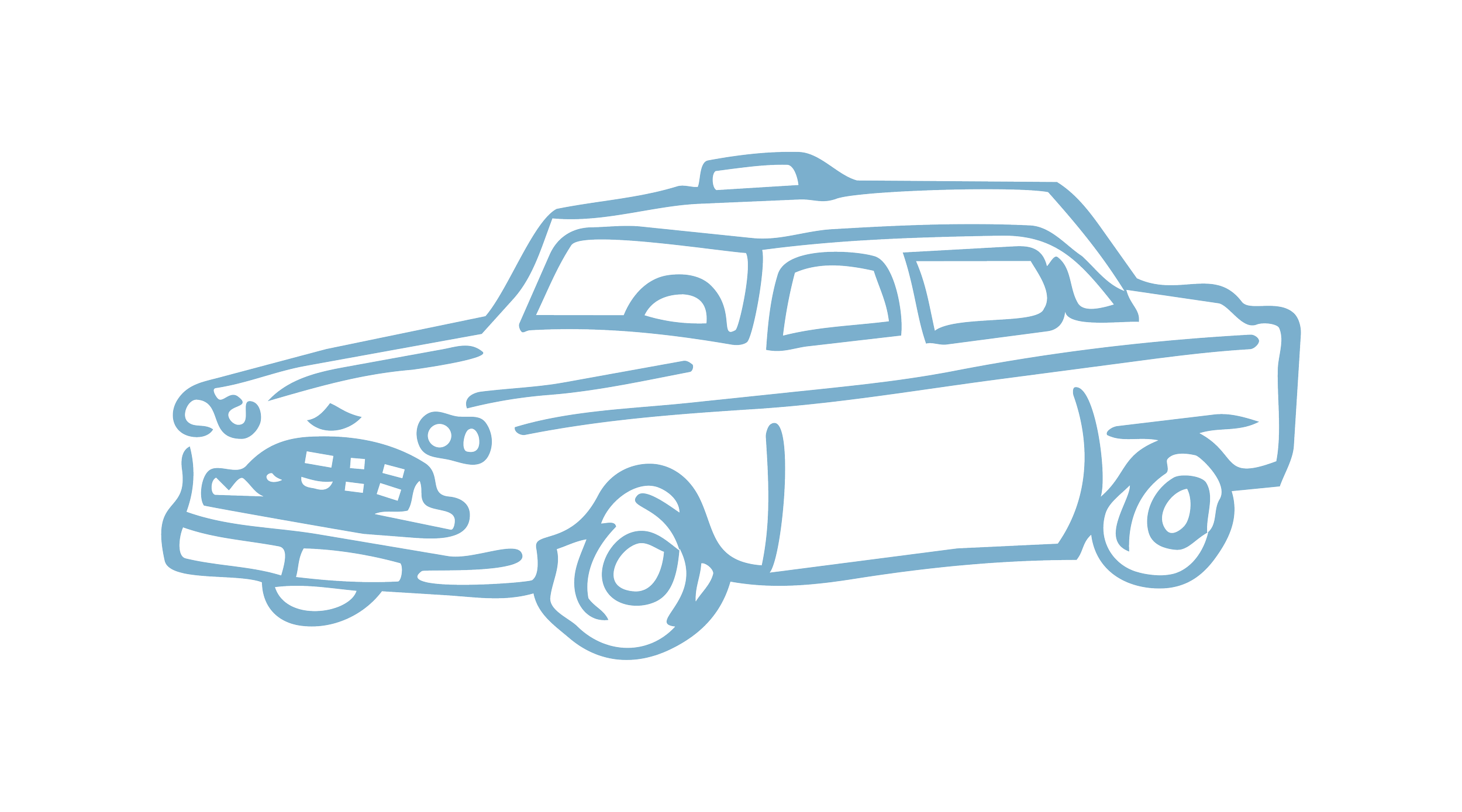 Outline drawing of a taxi car.