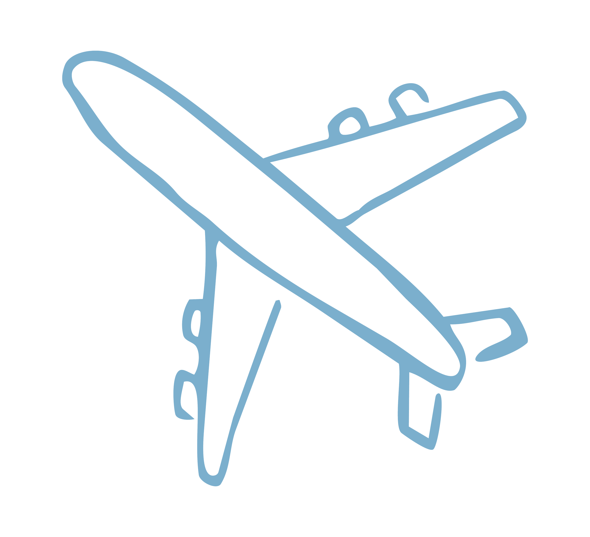 Line drawing of an airplane for Let Your Mind Unwind travel agent.