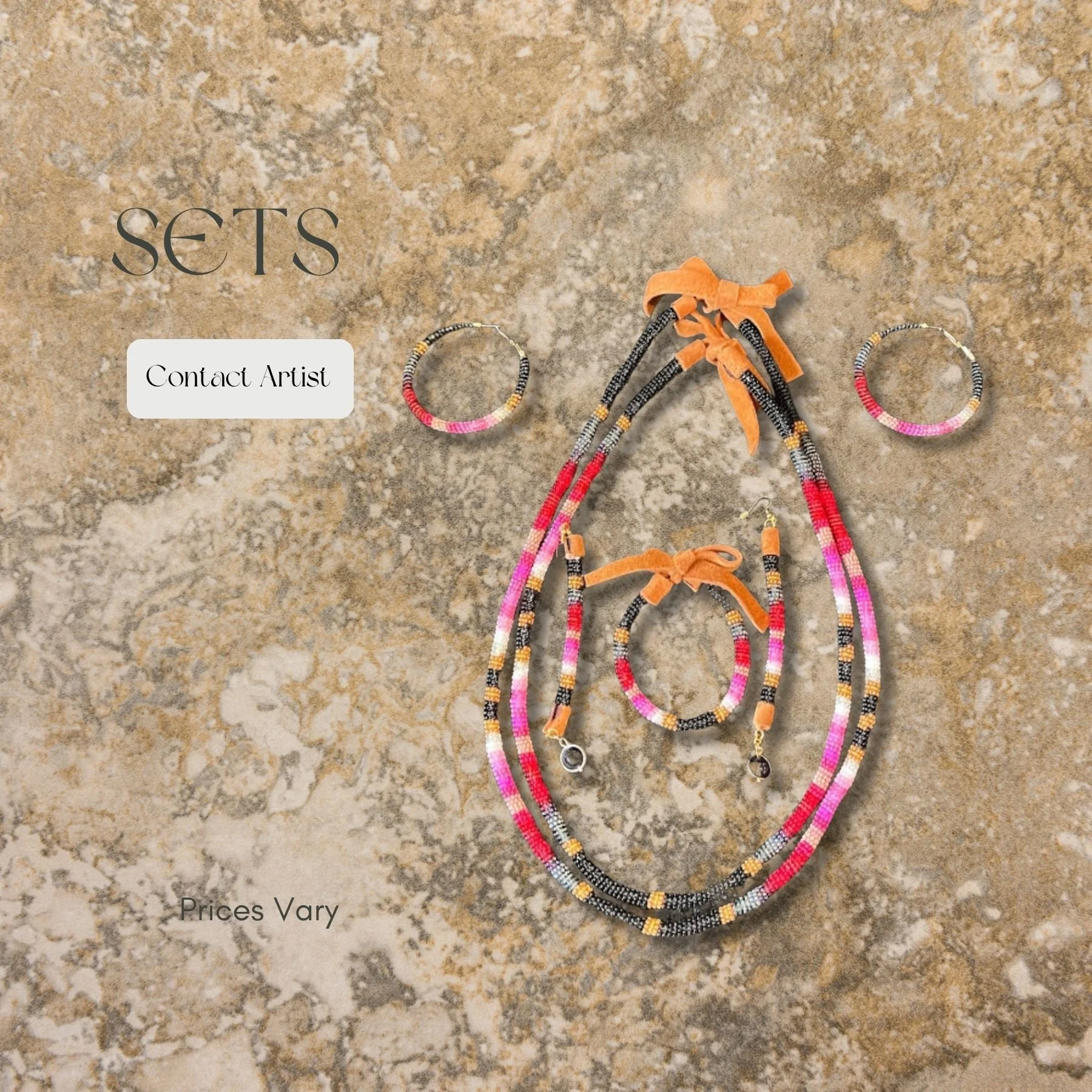 Necklace, earring, bracelet set