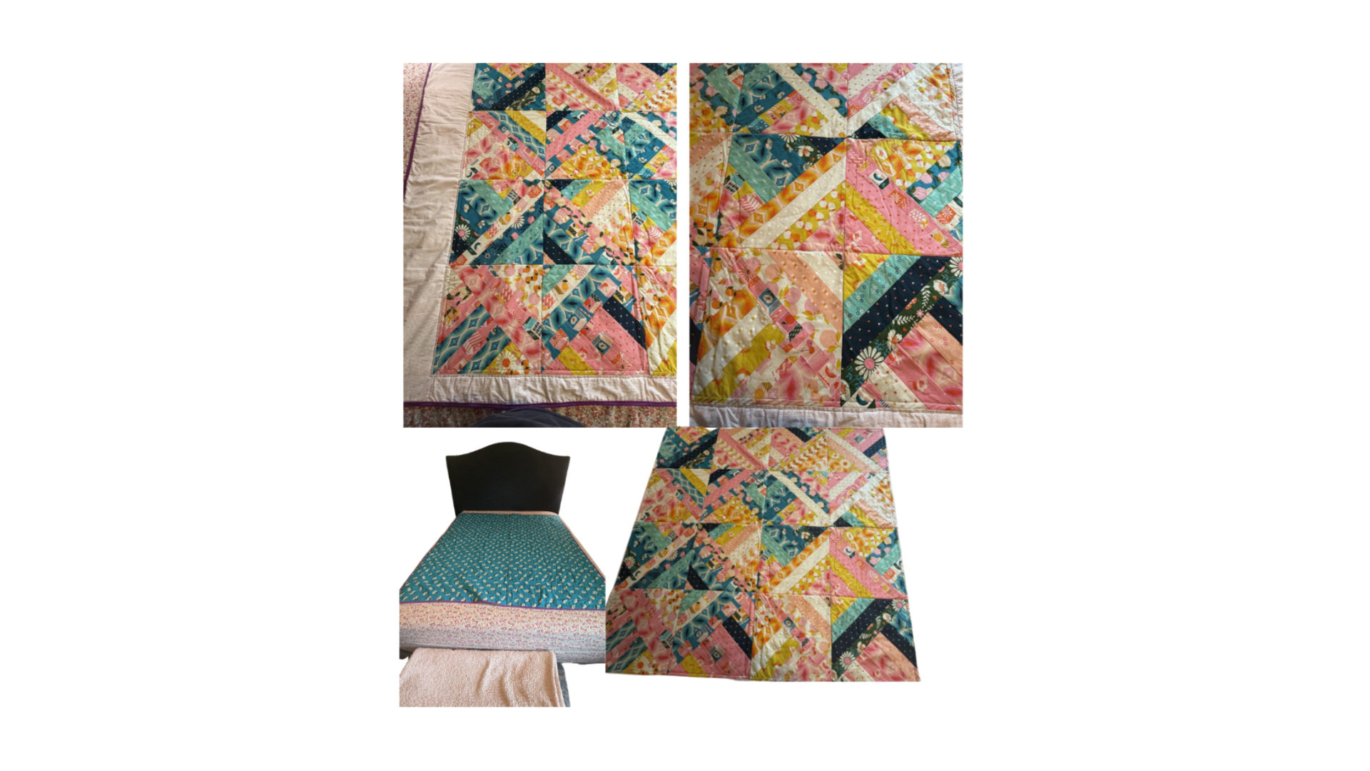 Botanical Floral Quilt Panel — Handmade by Lady Francesca