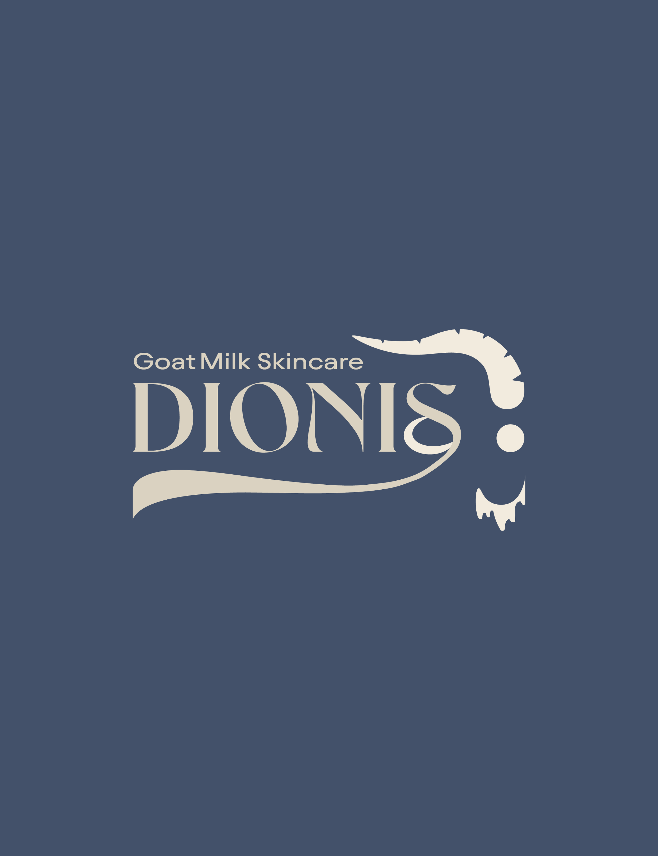 Logo for Goat Milk Skincare Dionis, featuring a stylized goat with a beard.