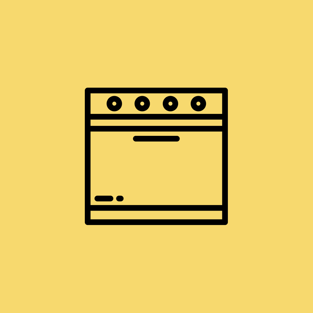 oven on the yellow background