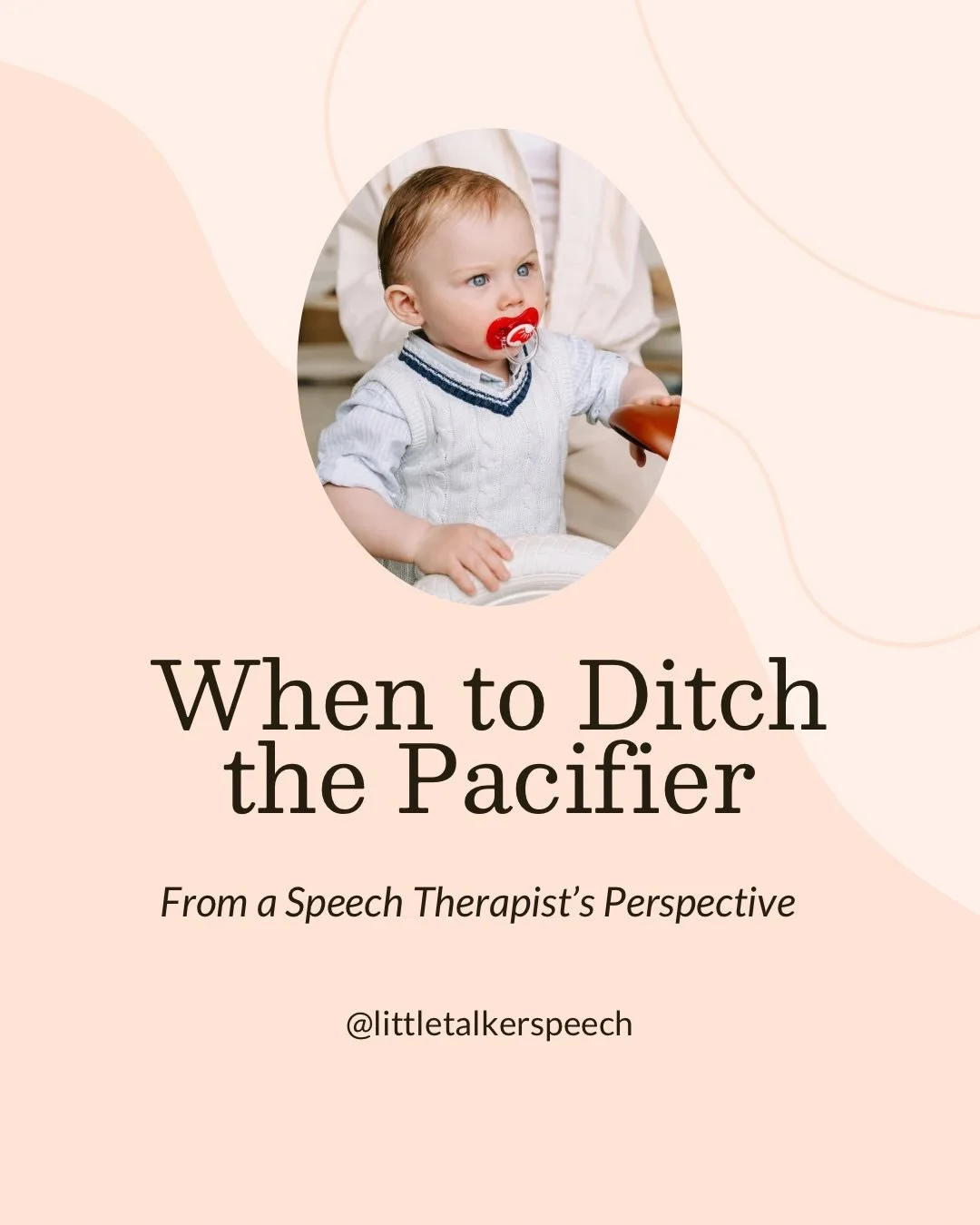 👶🏻Wondering when you should ditch the pacifier?

Pacifiers can be a helpful tool early on, but prolonged use may impact speech and oral development over time.

As a general guideline, I recommend starting to wean around 12 months and aiming to full