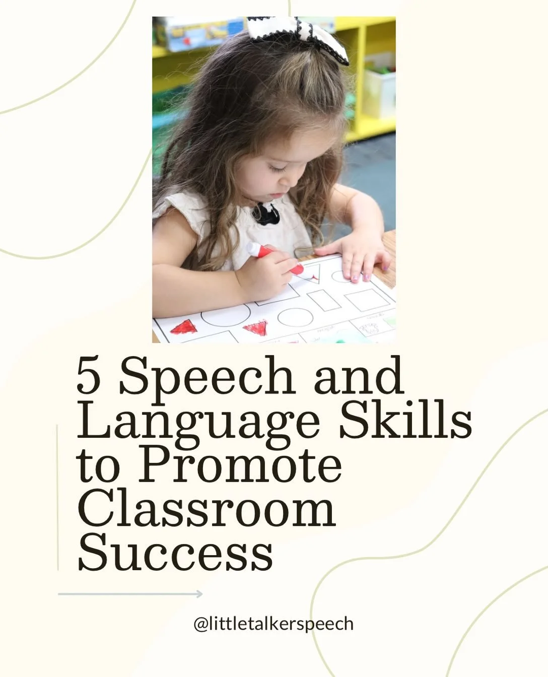 Speech &amp; language skills show up all day long in the classroom. ✏️📚

From following directions and learning new vocabulary to sharing ideas and being understood, strong communication skills play an important role in a child&rsquo;s everyday lear