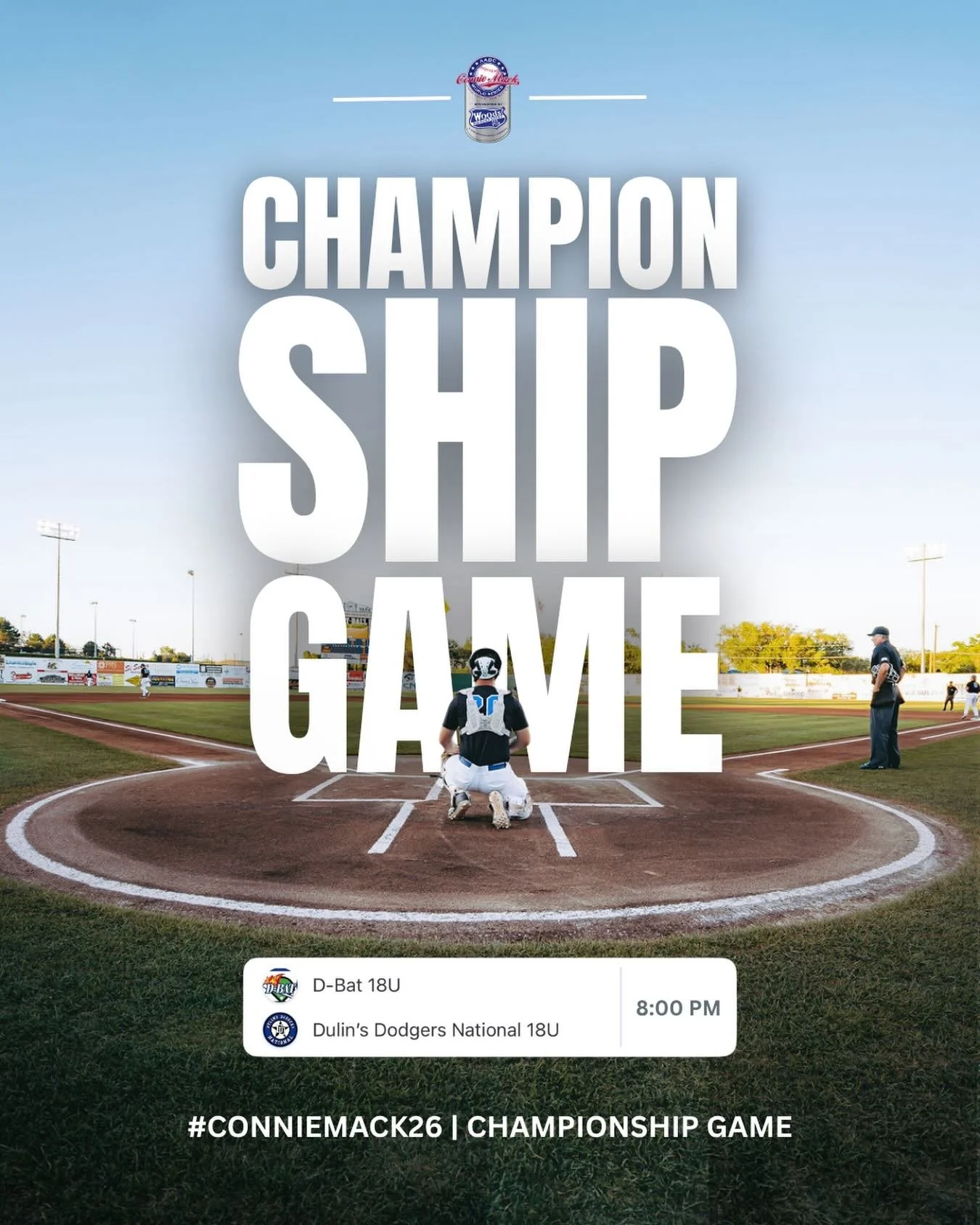 It all comes down to this. 
The 2026 Connie Mack World Series Championship is set!
Make your prediction before first pitch! Who&rsquo;s taking home the title? ⚾️🏆

📍 Ricketts Park
🕗 First pitch: 8:00 PM

Thank you to our 2026 Connie Mack World Ser