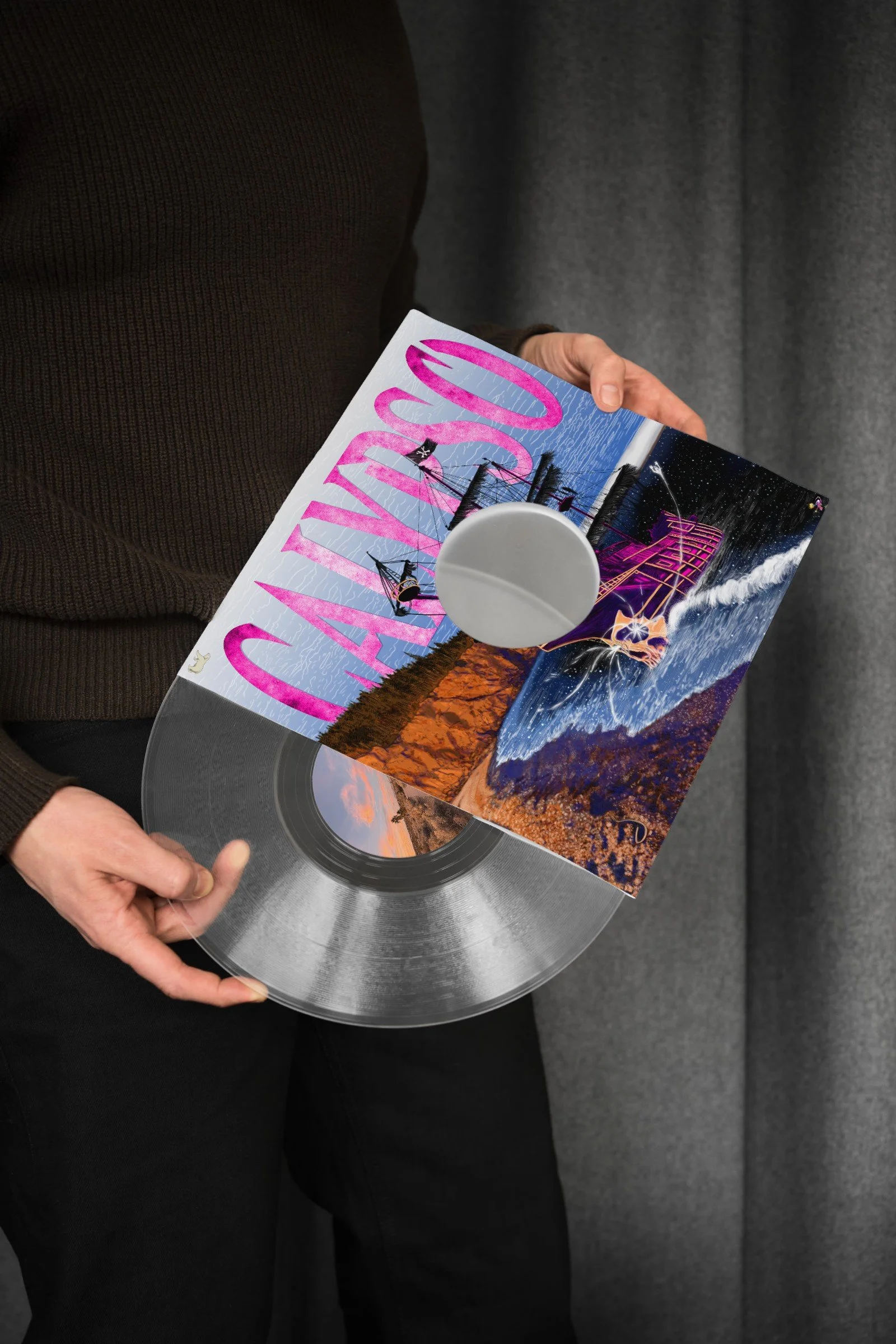 A person holding an album
