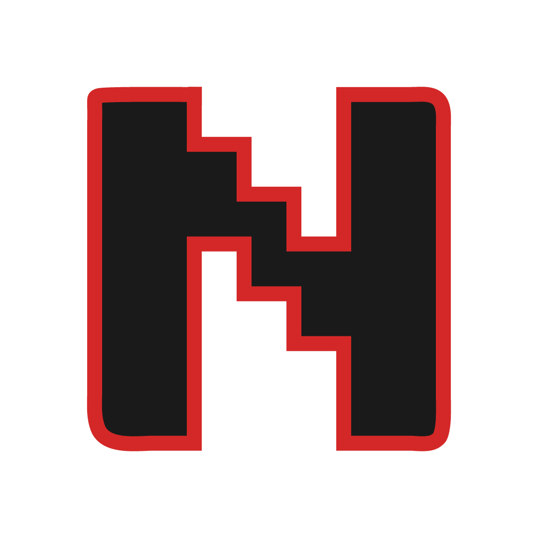 A pixelated letter N