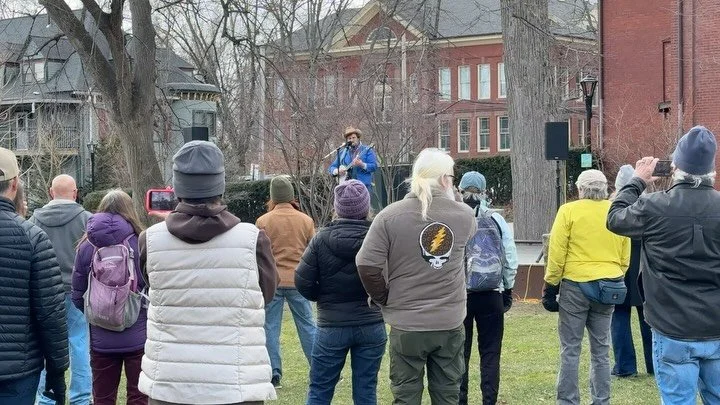 Just your average Western Mass Saturday at and after @backporchfest  Bonus @willicarlisle at the No Kings rally, @seanrowe11 rumbling and @margaret_glaspy bringing the rain at @aomtheatre, @corybranan singing sweet and low, then taking a break from t