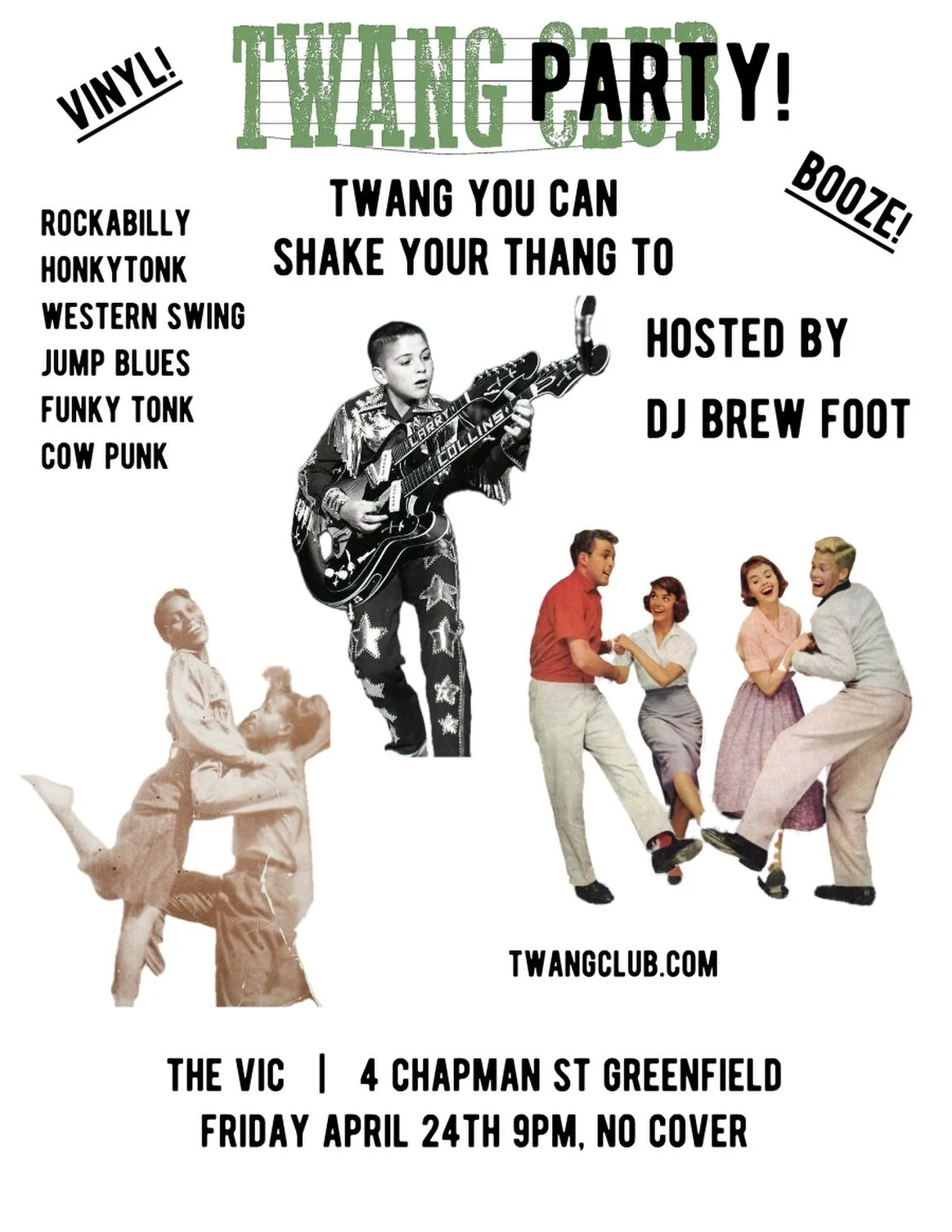 Come shake your #twangthang (tm) with me at @thevicbargreenfield the oldest (?) bar in Greenfield that&rsquo;s got a brand new vibe. But also the best parts of the old vibe. The snow is finally gone so it&rsquo;s time to heat things up.