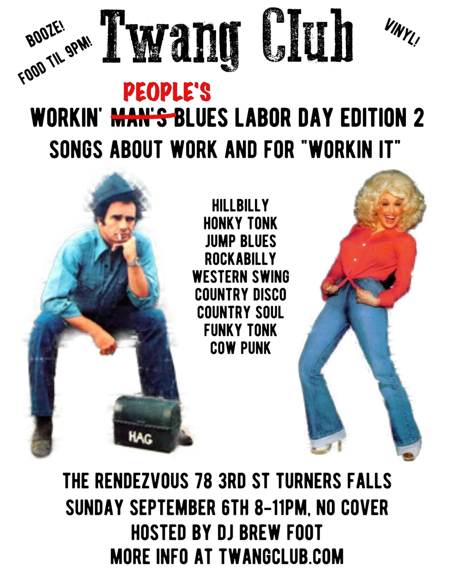 Come drink some beer in a tavern called @the_voo_tfma with me Sunday September 6th for the second annual Labor Day Workin People&rsquo;s Blues edition of Twang Club. I&rsquo;ll have about an hour and a half set of songs about work or the lack there o