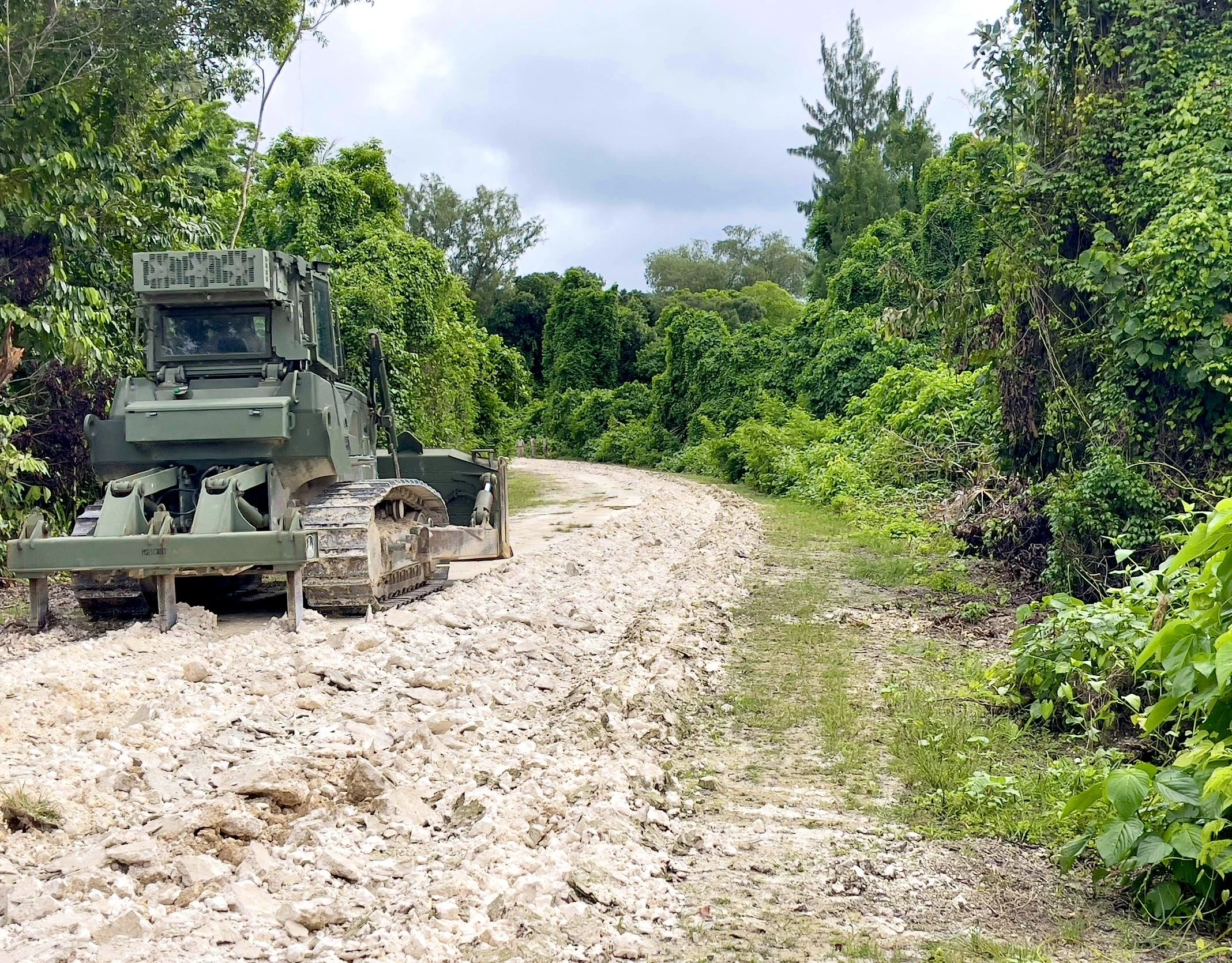 Earth work conducted on a road in the pacific under my supervision to improve the local road network. 