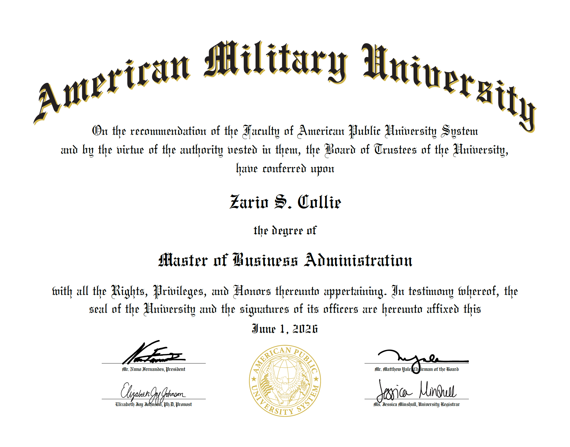 Master of Business Administration - AMU